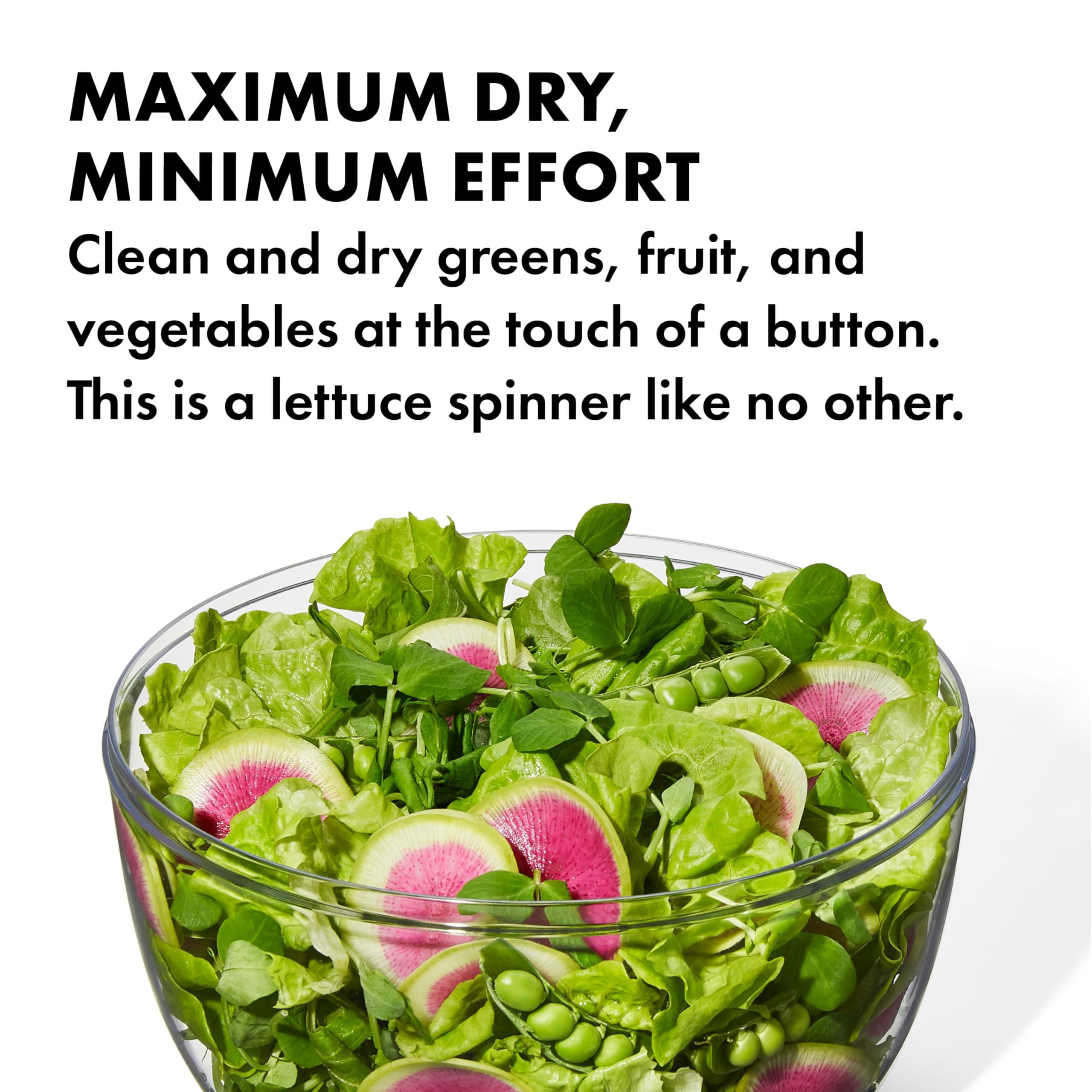 OXO Good Grips Salad Spinner | Lettuce Spinner | Fruit Washer | Fruit Washing Bowl with Strainer | Vegetable Cleaner | Salad Cleaner | Lettuce Washer | 6.22 Quart Capacity - Image 3