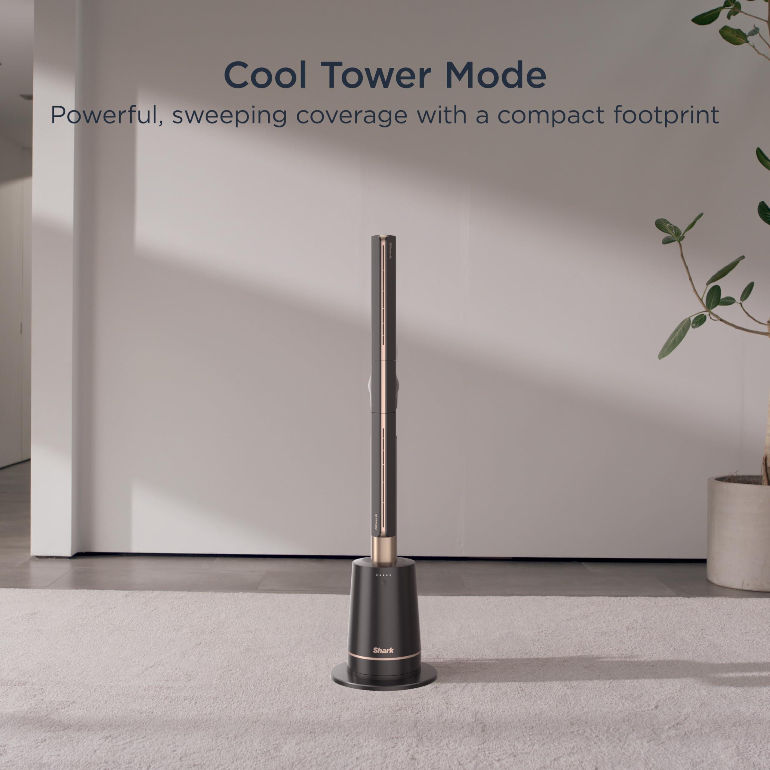 Shark TurboBlade Fan—Ultra-customizable bladeless tower fan, pivots, twists, oscillates 180°, circulates and propels air up to 80 ft., 10 noise levels + 10 speeds, easy to clean, charcoal, TF202S - Image 12