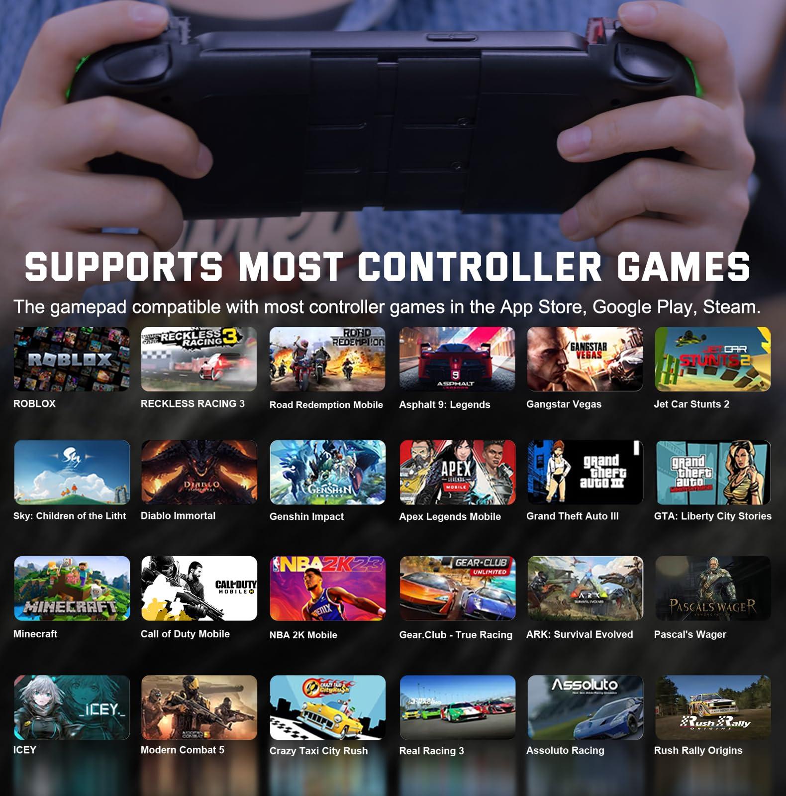 Joso Phone Controller for iPhone, Android, wireless Game Joystick with Hall Effect Joystick/Turbo, Gaming Controller for iPhone 16/15/14/13/12 Series, Galaxy S24/23/S22/S21 Series Play Roblox & More - Image 5