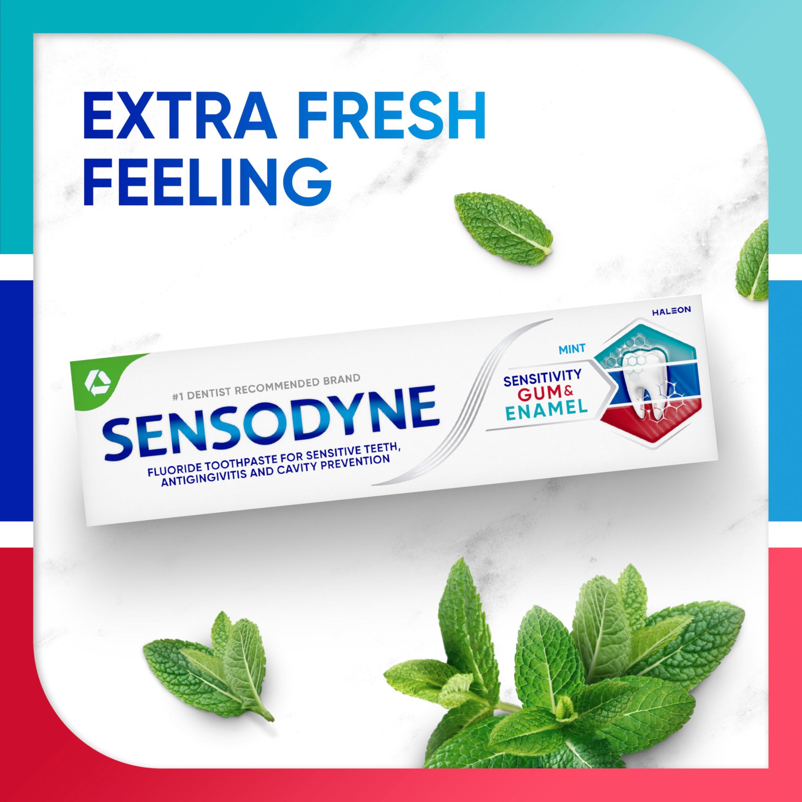 Sensodyne Toothpaste Sensitivity Gum and Enamel, Triple Protection, Refreshing Fluoride Toothpaste, Mint Flavor - 3.4 Ounces x 3 - Image 11