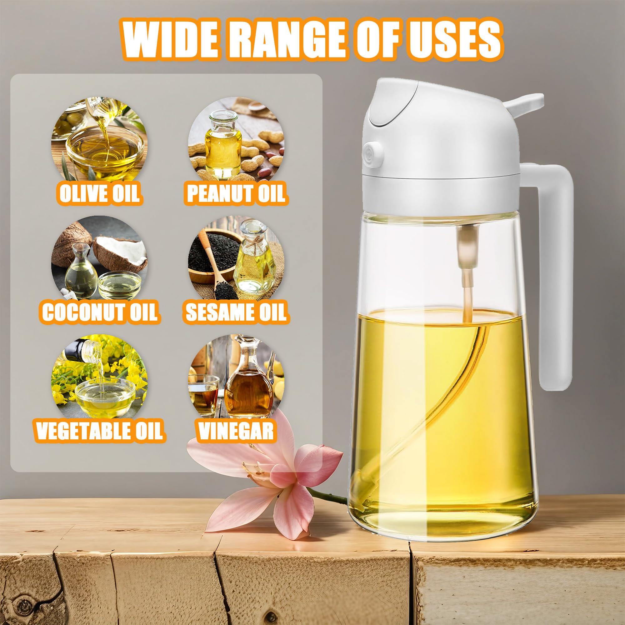 Oil Dispenser & Sprayer - 2 in 1 Glass Spray Bottle, 16oz/470ml for Air Fryer, Salad, Frying, BBQ (Green) - Image 6
