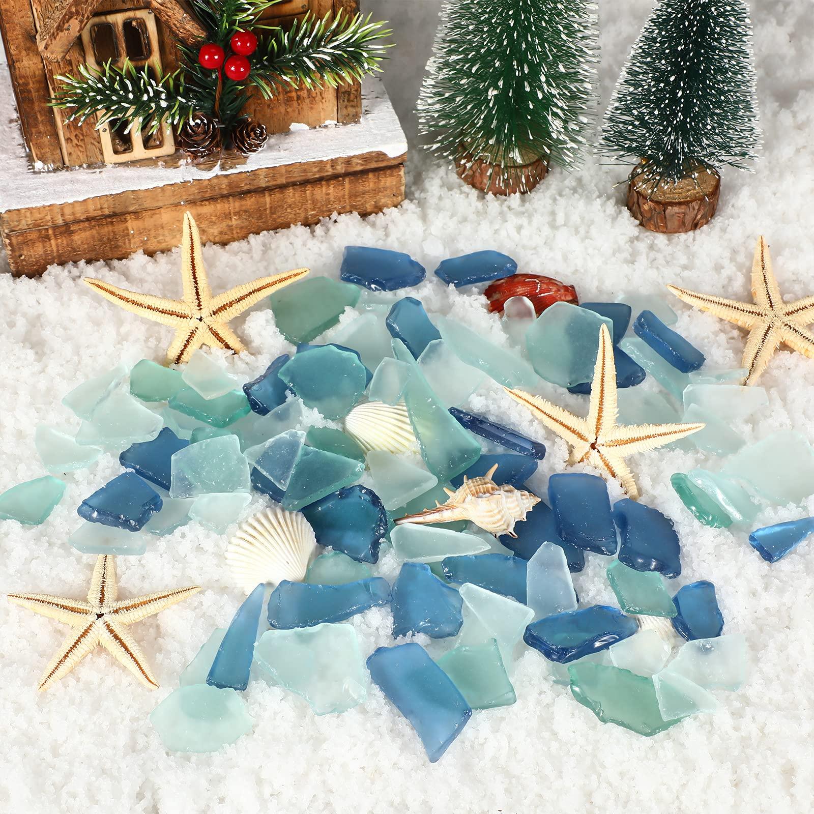 Jetec Sea Glass for Crafts Seaglass Pieces Decor Flat Frosted Sea Glass Vase Filler Crushed for Beach Wedding Party Decor Home Aquarium DIY Art Craft Supplies(Blue, White, Green) - Image 4