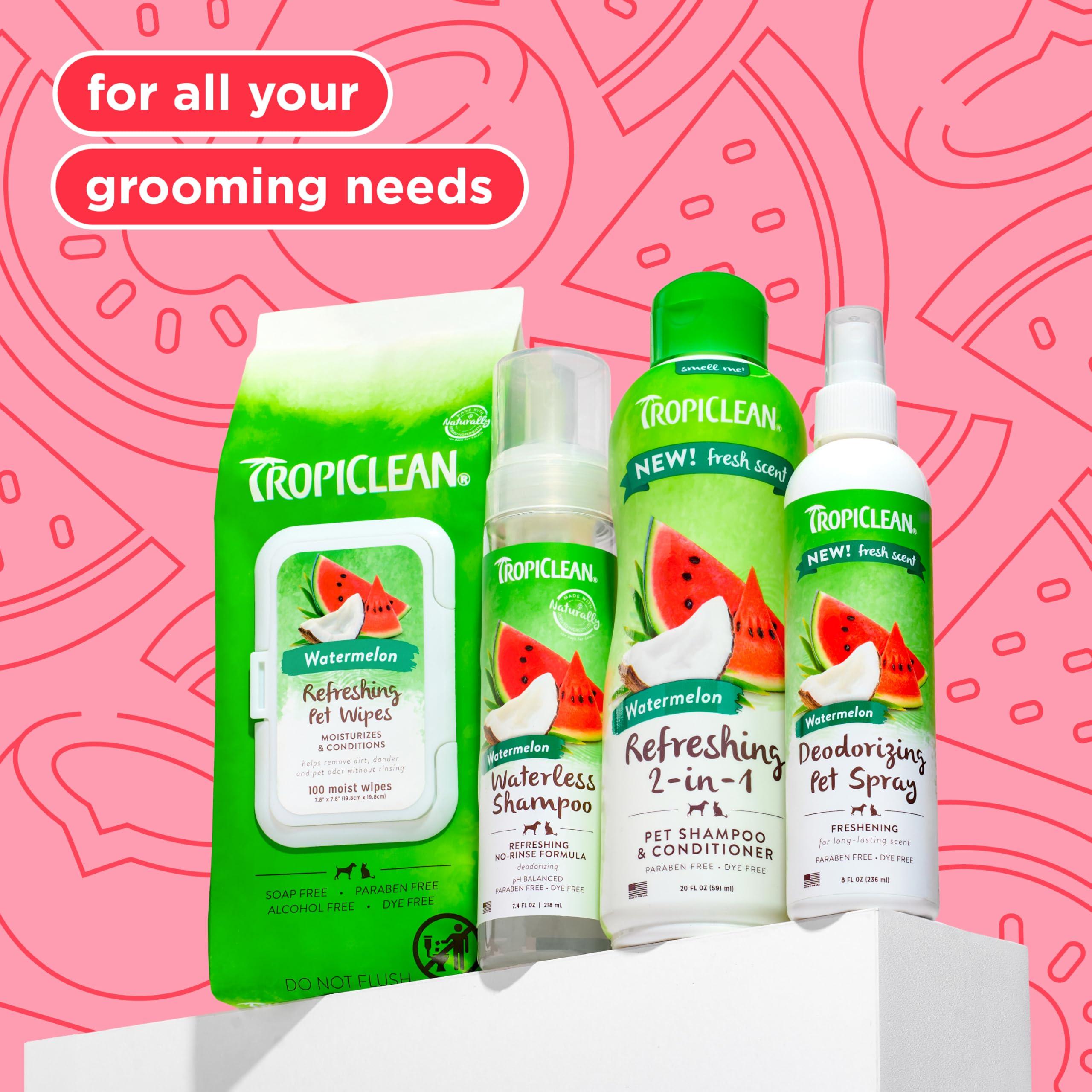 TropiClean 2-in-1 Dog Shampoo and Conditioner, Moisturizing Dog Detangler, Puppy Safe, Made in the USA, Watermelon Scent, Cat & Kitten Safe, 20oz. - Image 9
