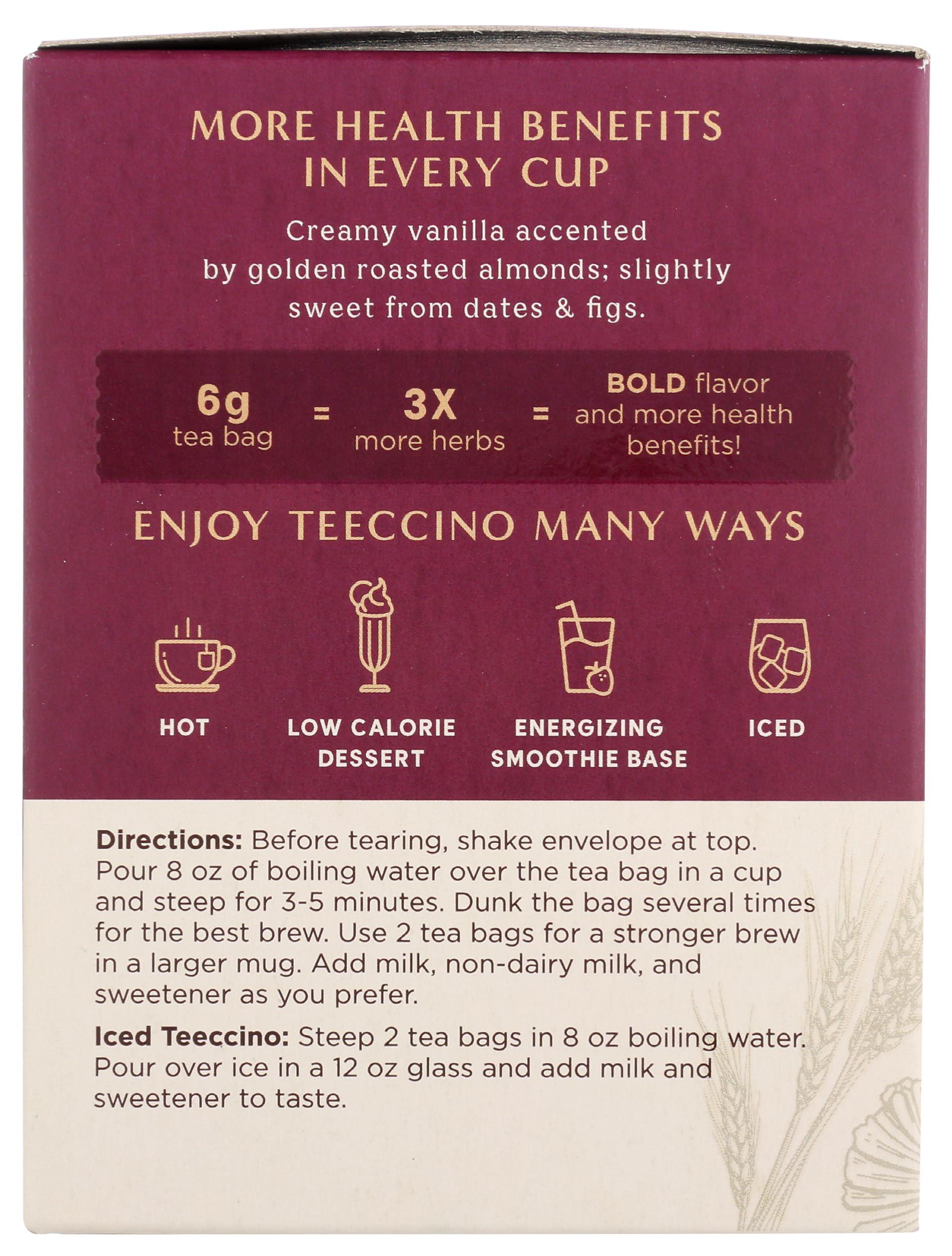 Teeccino Vanilla Nut Herbal Tea - Rich & Roasted Herbal Tea That’s Caffeine Free & Prebiotic For Natural Energy, 10 Tea Bags - Image 7