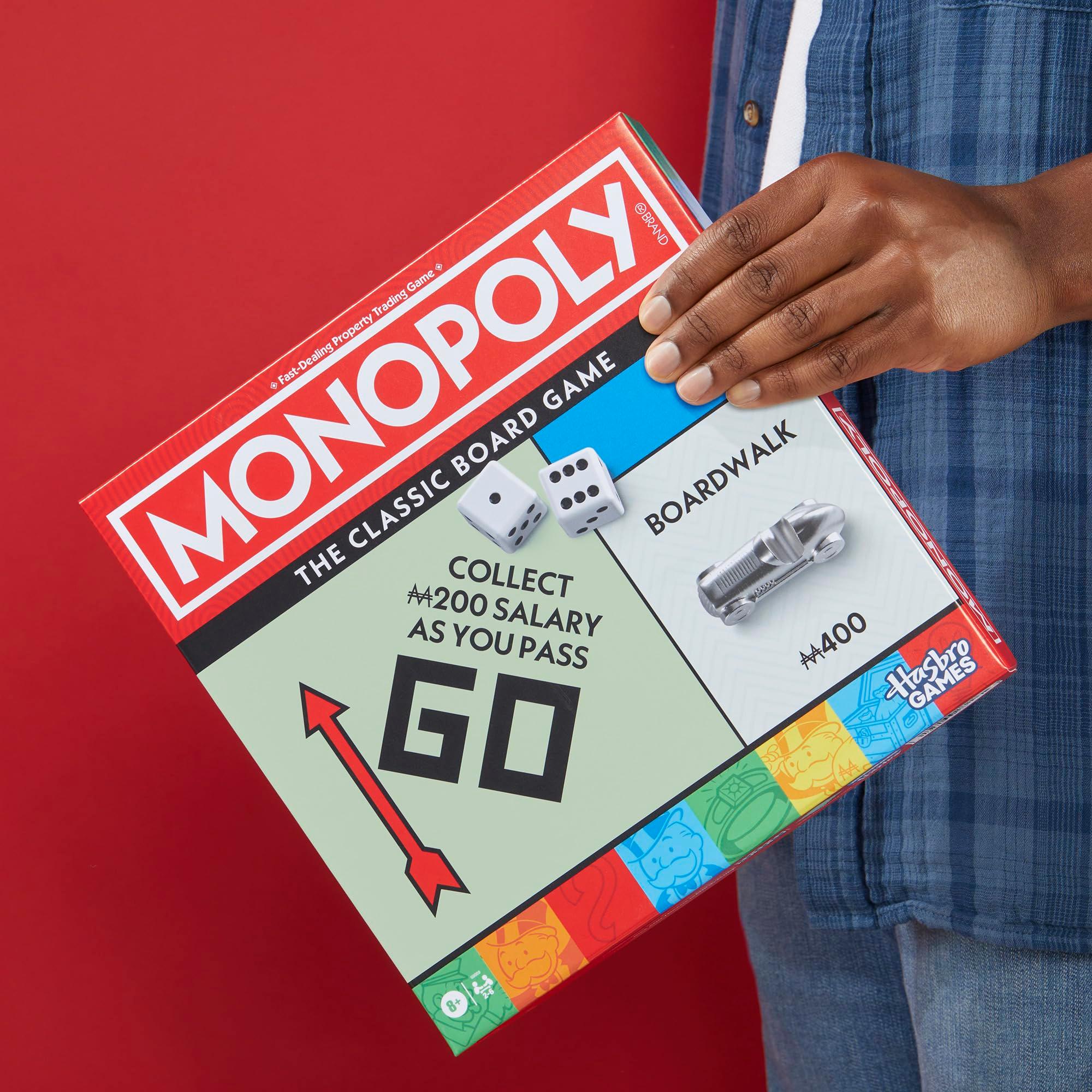 Monopoly Board Game | Classic Game with Storage Tray and Larger Tokens | Ages 8+ | 2 to 6 Players | Family Games for Kids and Adults | Kids Gifts - Image 9