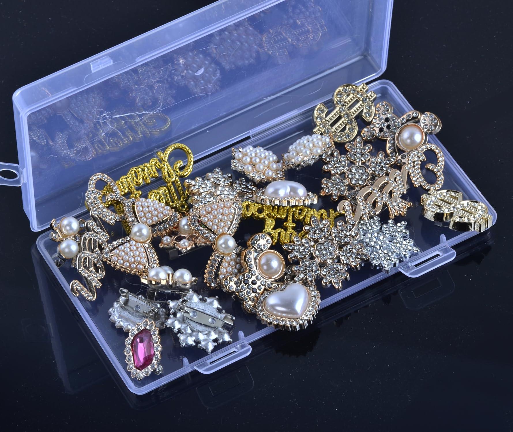 Christmas Charms for Socks - 24pcs Rhinestone Brooches & Pins for Women - Bulk Bling Gold Junk Sock Charms & Shoe Pins for Sambas & Sneakers - Women's Hat, Clothing Crafts & Jewelry Kit - Image 3