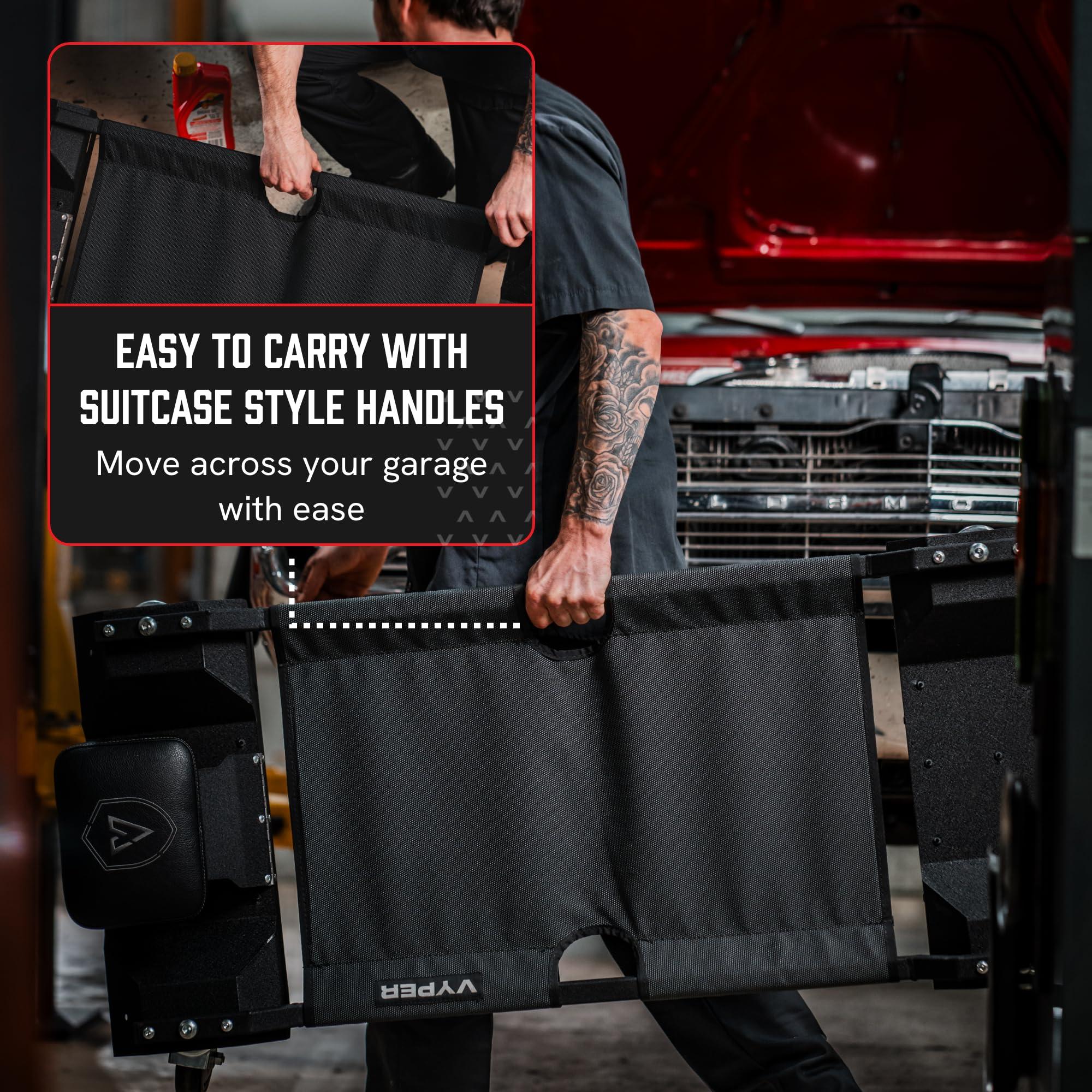 Vyper Lay-Down Automotive Creeper - 46", 400 lb Capacity with Puncture Proof Fabric and Adjustable Headrest, Comfortable, Heavy Duty Mechanics Creeper - Image 7