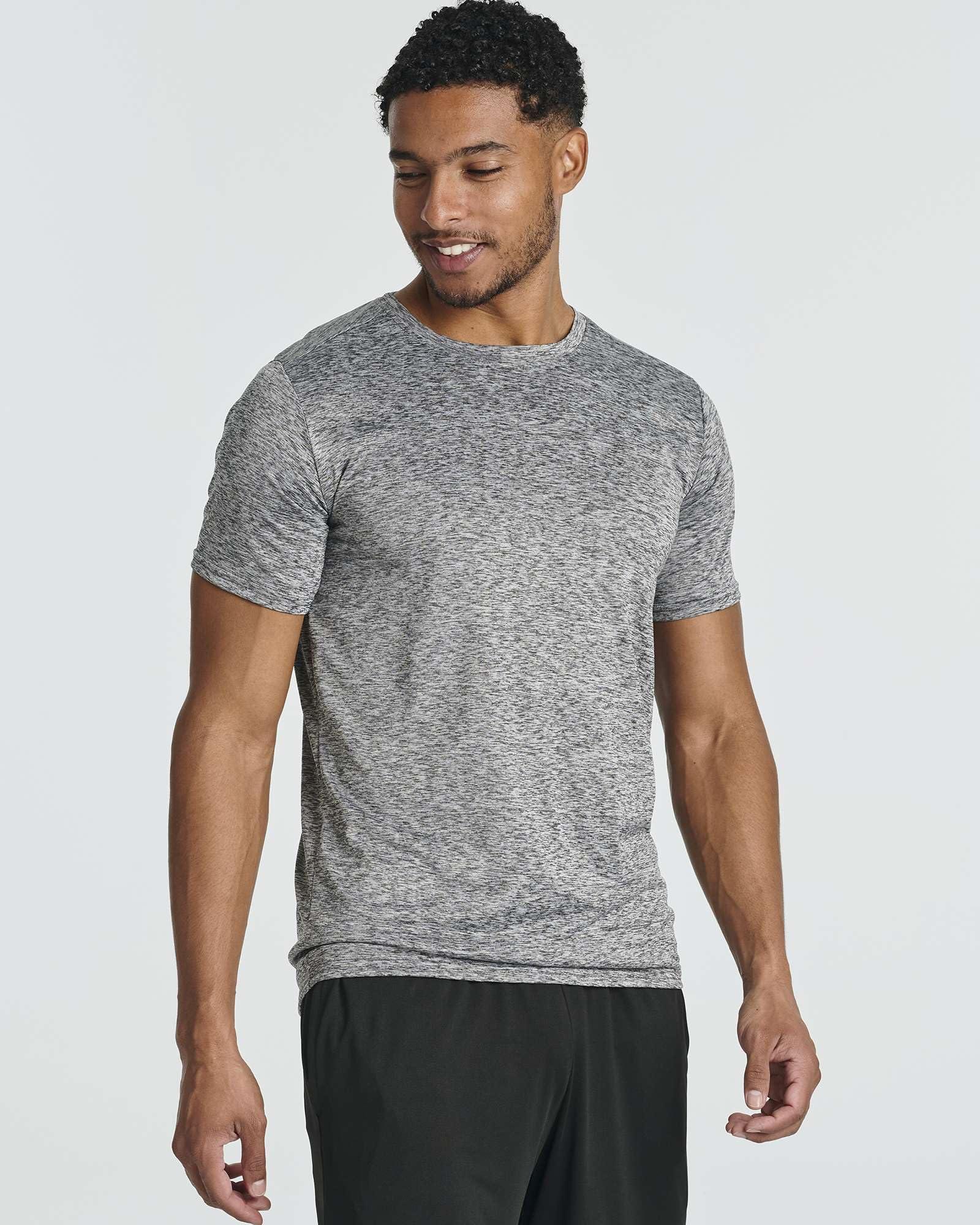 Real Essentials 5 Pack: Men’s Short Sleeve Dry Fit Active Crew Neck T Shirt - Athletic Running Gym Workout Tee Tops - Image 2