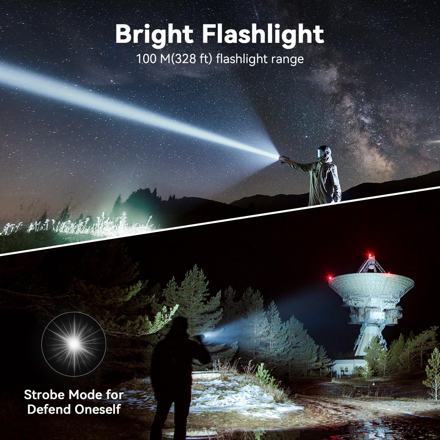 MORIKO Camping Lights Rechargeable Telescopic, Portable Collapsible Magnetic Lantern Camping Essentials, 10,500mAh IP67 Waterproof LED Flashlights, Camping Gear for Hiking Fishing Travel Emergency - Image 4