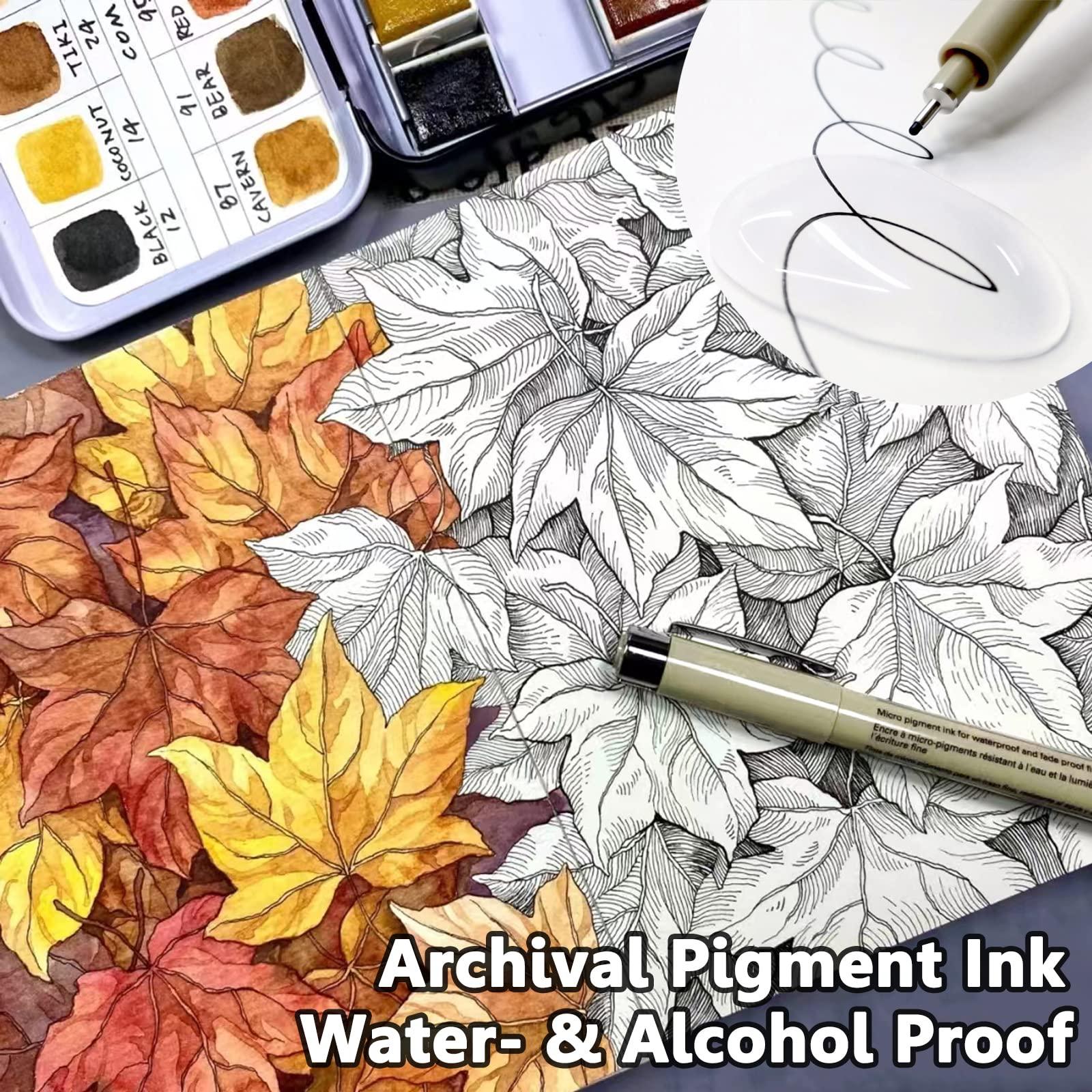 Muchcute Micro Fineliner Drawing Art Pens: 12 Black Fine Line Waterproof Ink Set Artist Supplies Archival Inking Markers Liner Sketch Outline Anime Gifts Manga Sketching Watercolor Zentangle Kit Stuff - Image 5