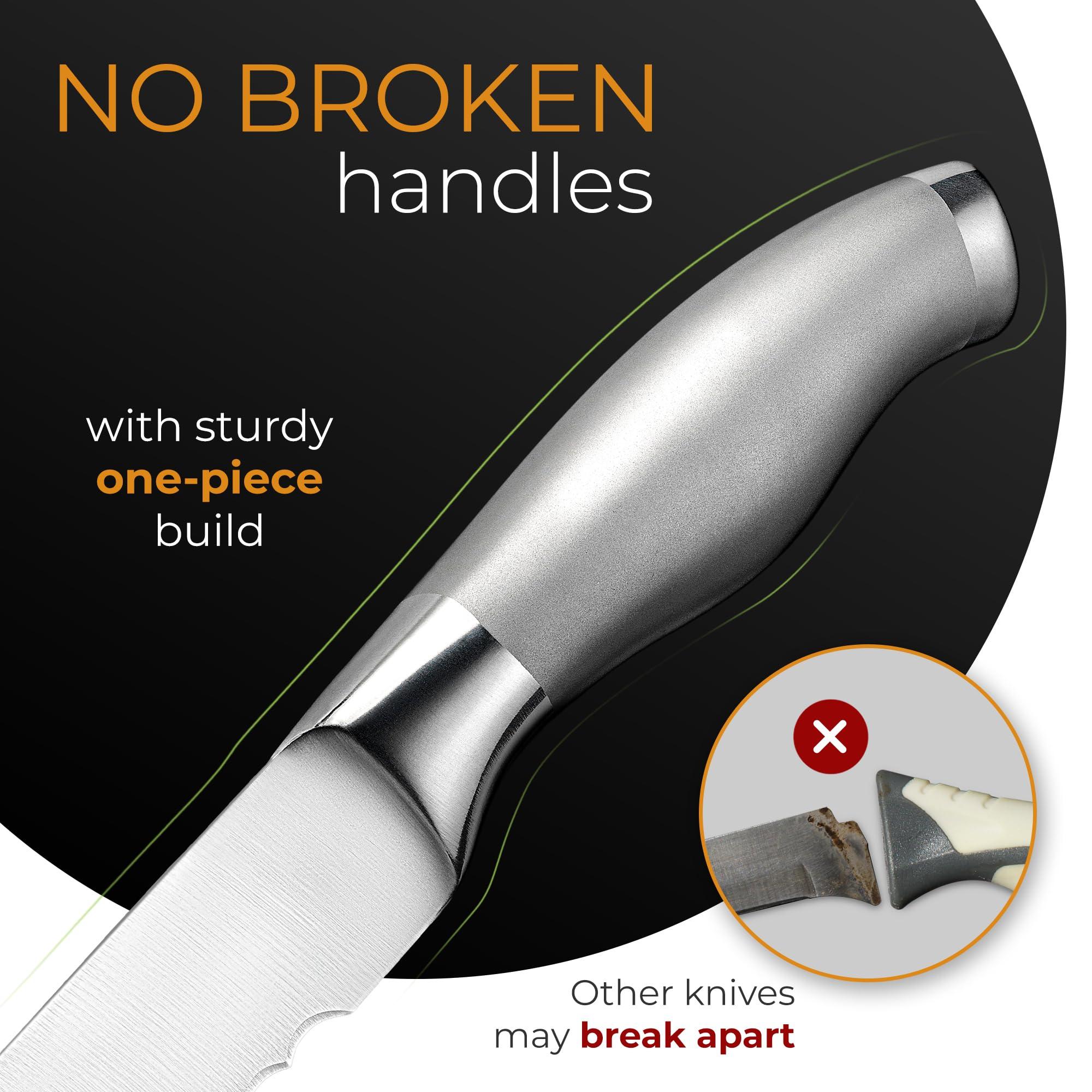 Orblue Serrated Bread Knife with Upgraded Stainless Steel Razor Sharp Wavy Edge Width - Bread Cutter Ideal for Slicing Homemade Bagels, Cake (8-Inch Blade with 5-Inch Handle) - Image 4