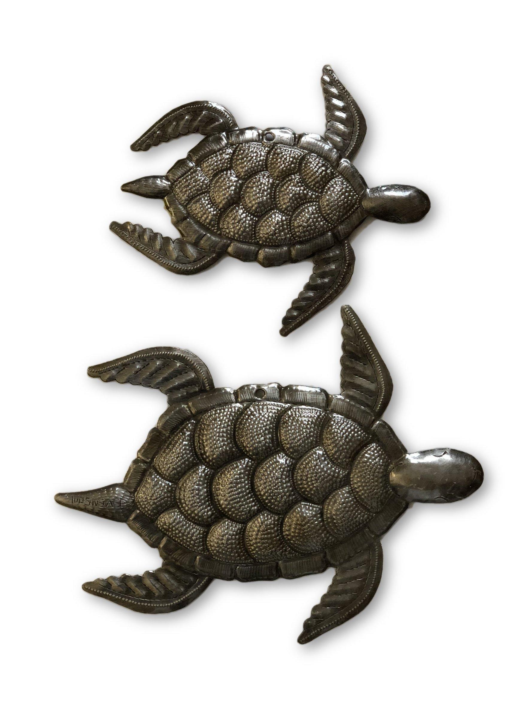 Sea Turtle Decor, Nautical Home Decor for Indoor and Outdoor, Handmade in Haiti 7.5 In. and 10 In. - Image 3