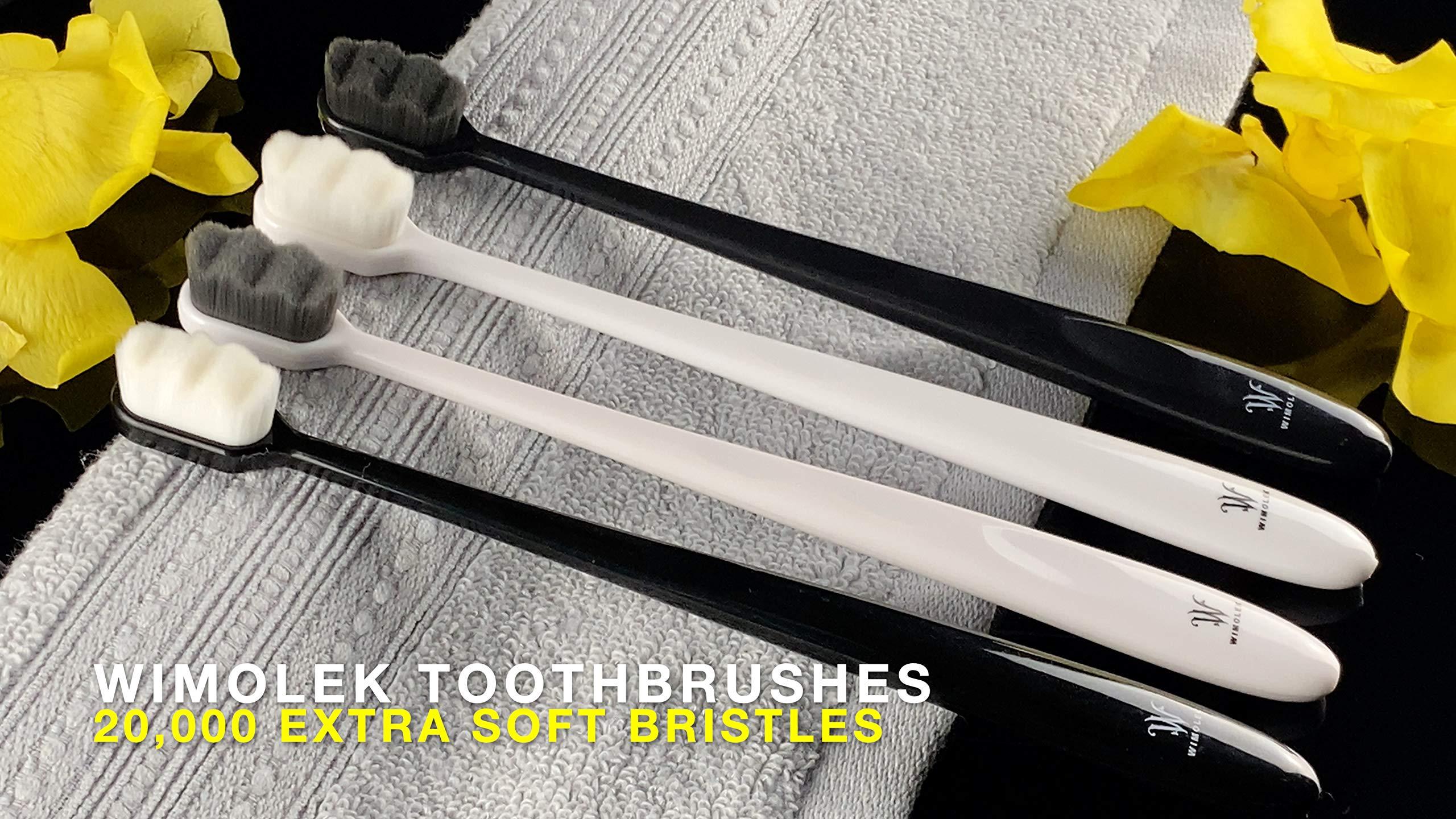 Extra Soft Toothbrush for Sensitive Gums and Teeth. Micro Nano Toothbrushes with 20,000 Ultra Soft Bamboo Charcoal Bristles. Excellent Cleaning Effect (2 Pack) (Black Wave Bristle) - Image 2