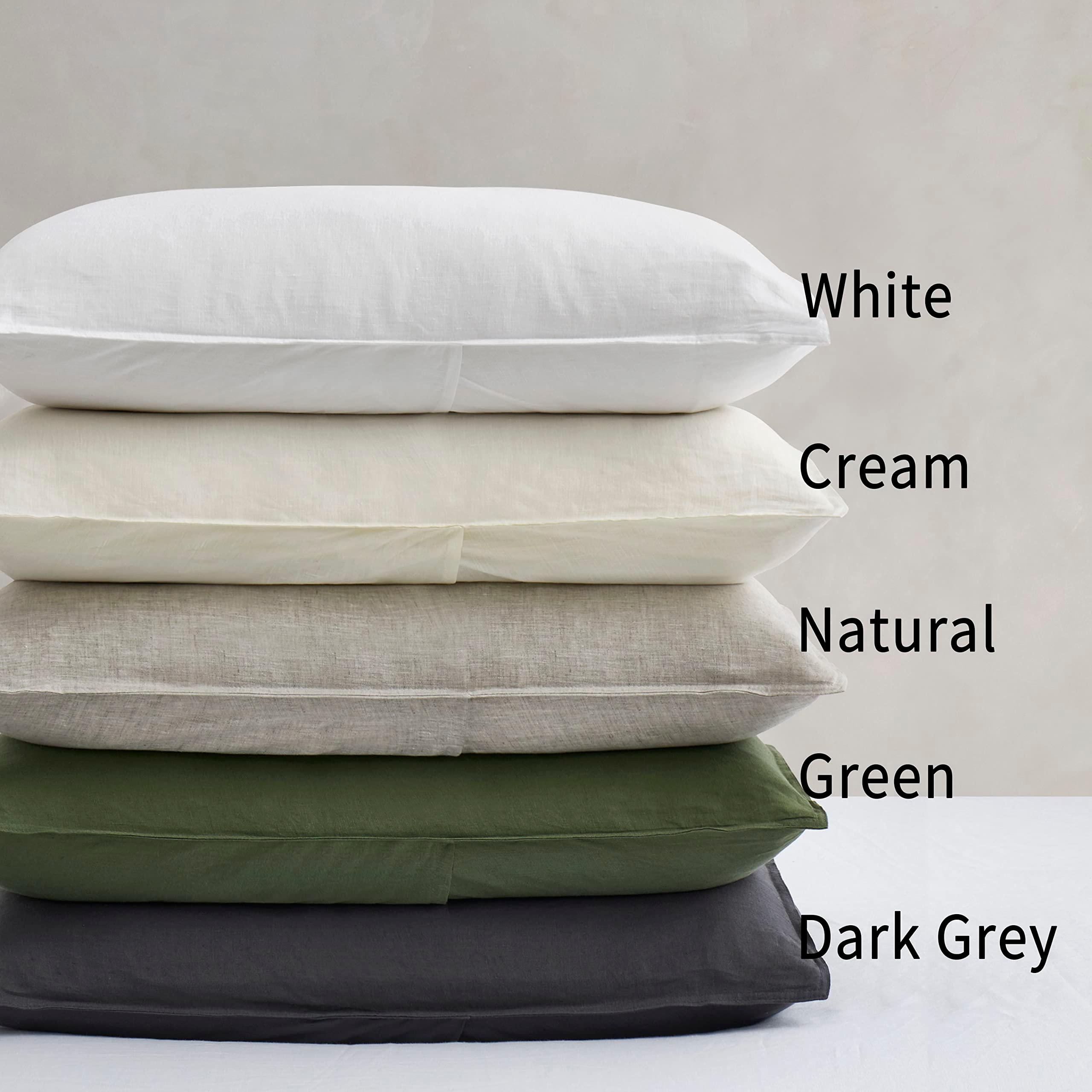 ATLINIA 100% Linen Pillowcases Set of 2, Standard Size 20" x 26" Pillow Case, Linen Pillow Sham - Image 6