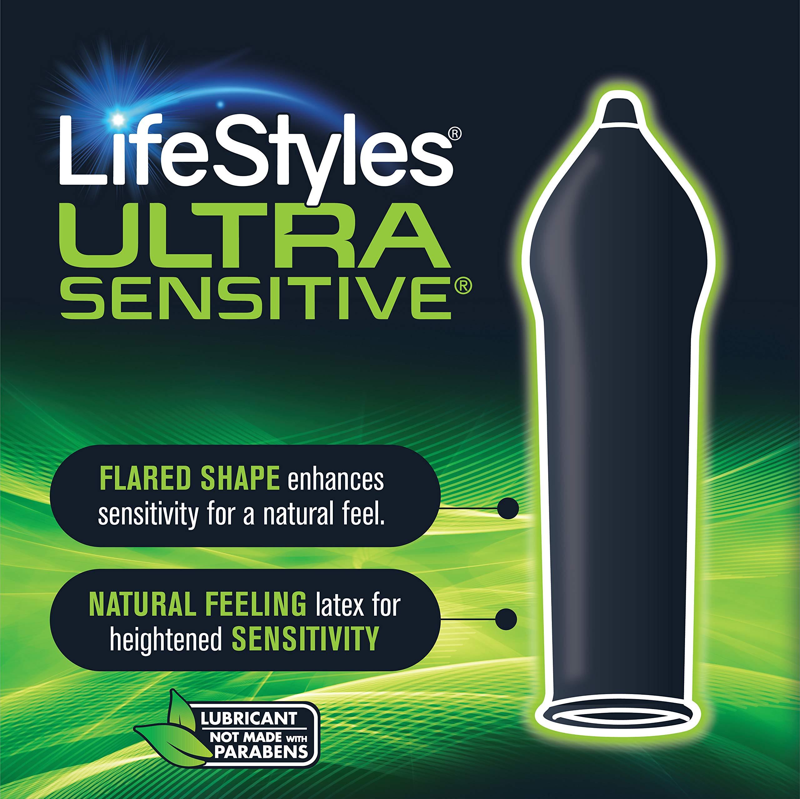 LifeStyles Ultra Sensitive Natural Feeling Lubricated Latex Condoms, 40 Count - Image 2