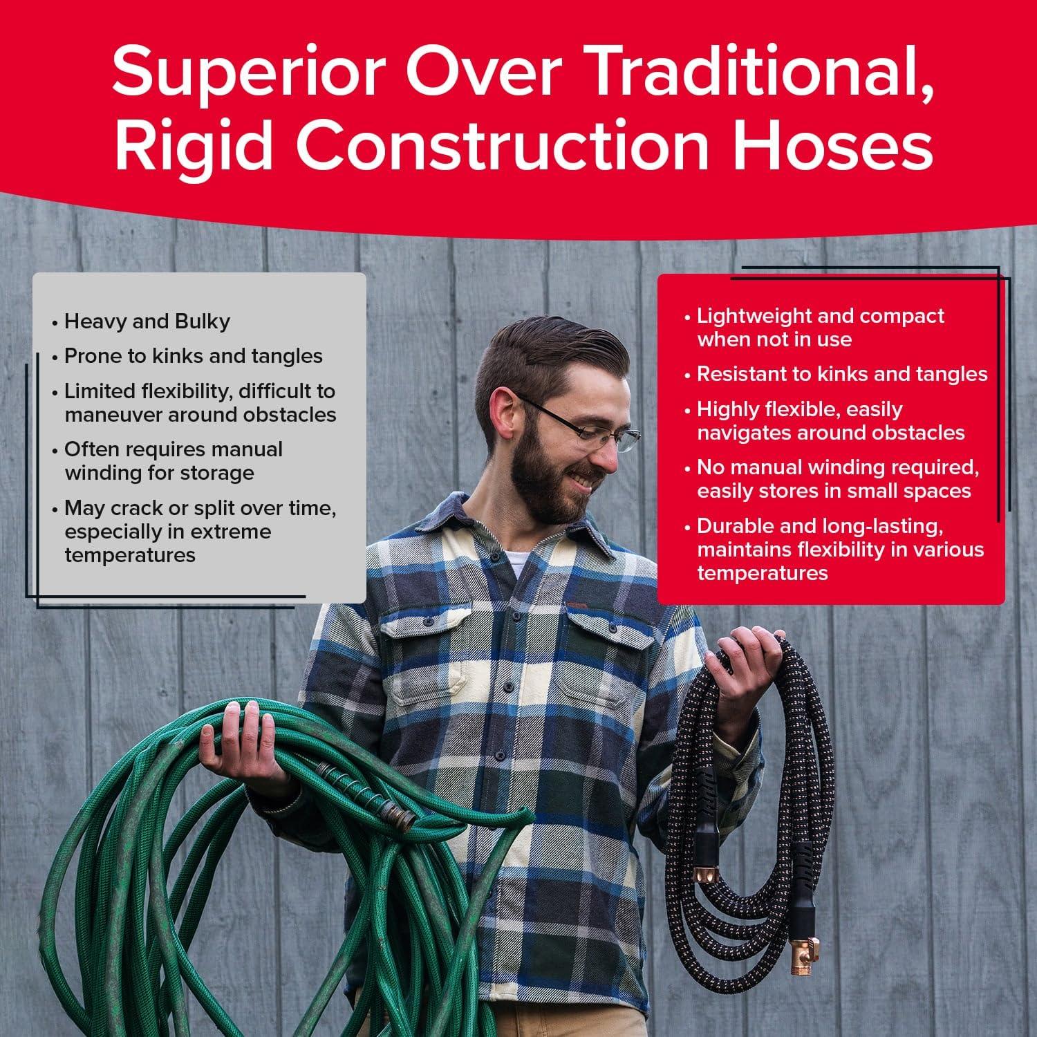 Pocket Hose Copper Bullet Expandable Garden Hose 25 FT w/10 Pattern Thumb Spray Nozzle AS-SEEN-ON-TV 650psi 3/4 in Patented Lead-Free Ultra-Lightweight Solid Copper Anodized Aluminum Fittings No-Kink - Image 8