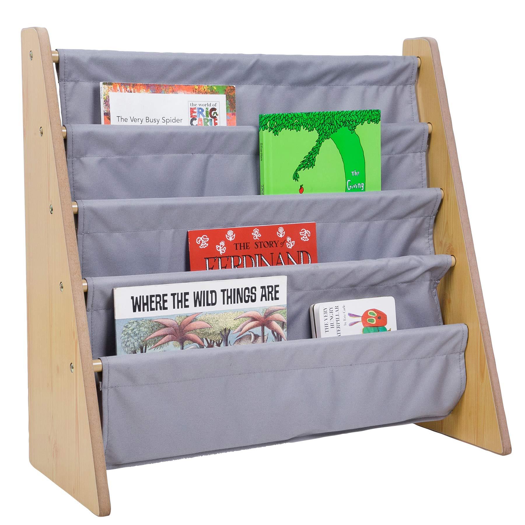 Wildkin Sling Bookshelf, Natural with Grey