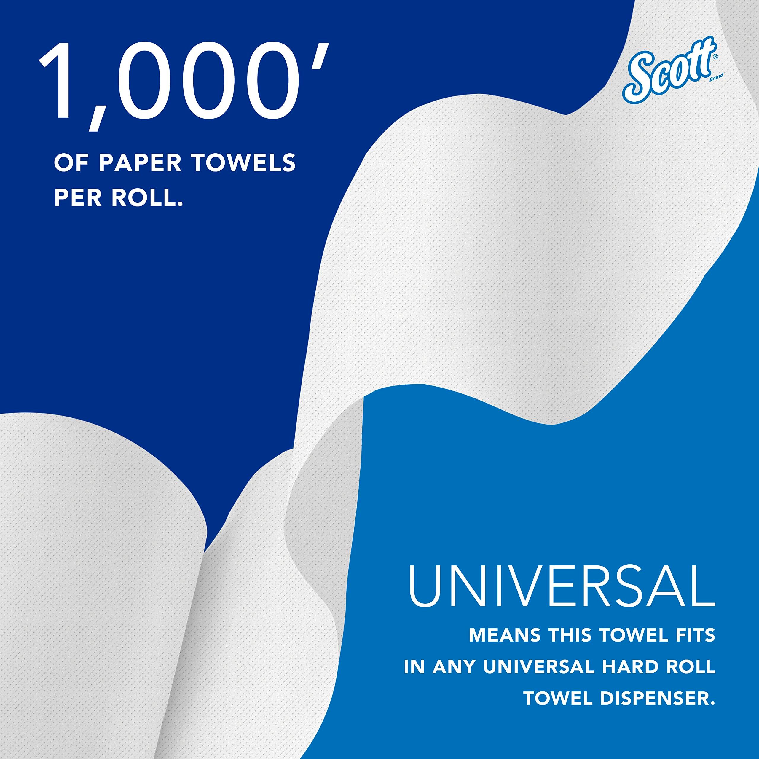Scott Professional Essential Universal High-Capacity Hard Roll Paper Towels, Bulk (01000), 1.5" Core, Absorbency Pockets, White (12 Rolls at 1,000' Each, 12,000'/Case) - Image 10