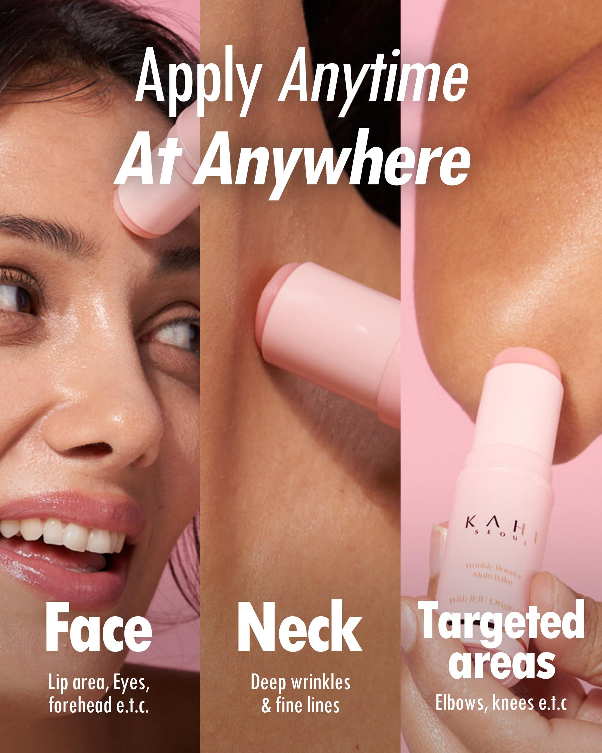 KAHI Wrinkle Bounce Multi Balm Stick | PDRN Collagen Wrinkle Stick | Korean Skin Care |All-in-One Hydrating Lip Balm Eye Cream Neck Cream Make Up Base & Face Mist Moisture Balm - Image 7