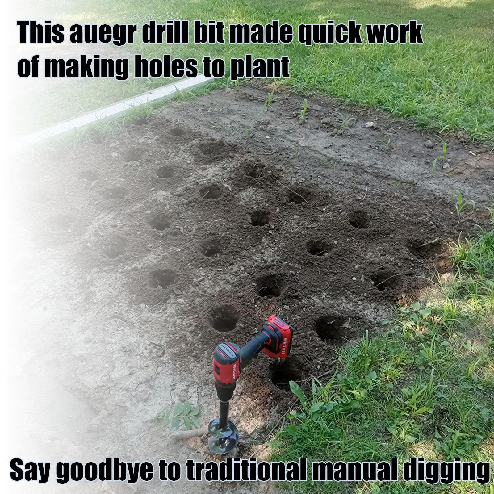 Asoleo Garden Planting Auger Drill Bits, 3.5" x 16" and 1.6" x 16.8" Garden Auger Hole Drill and Bulb Planting Tool, Garden Ground Drill Bit for 3/8" Hex Drive Drill - Image 5