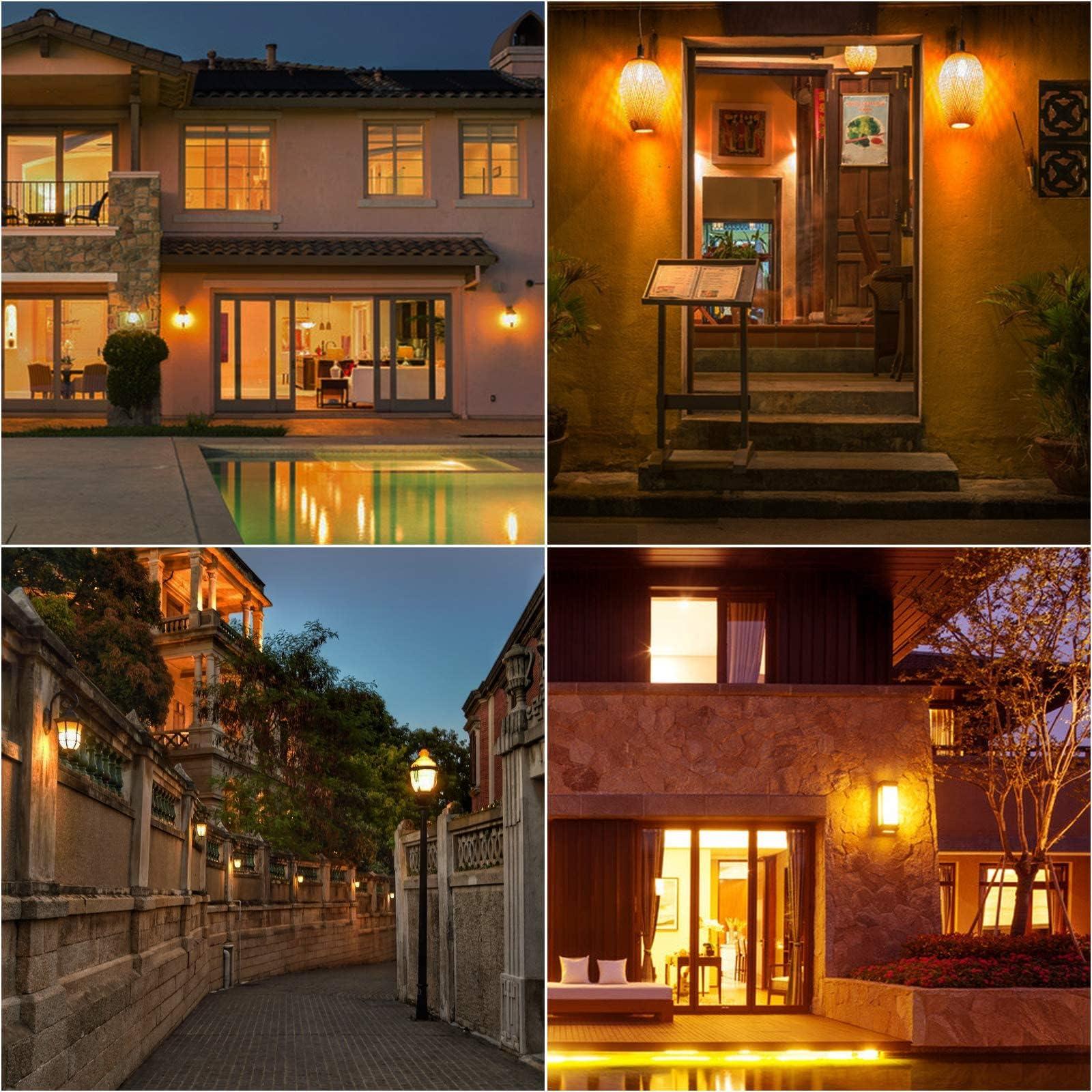 Ganiude E12 Dusk to Dawn Light Bulbs Outdoor, C35 B11 5W 60W Equivalent 500LM 2700K Warm White Photocell Sensor Filament Candelabra Bulbs, Auto ON/Off Edison Outdoor Bulbs for Garage, Porch, 6 Pack - Image 6