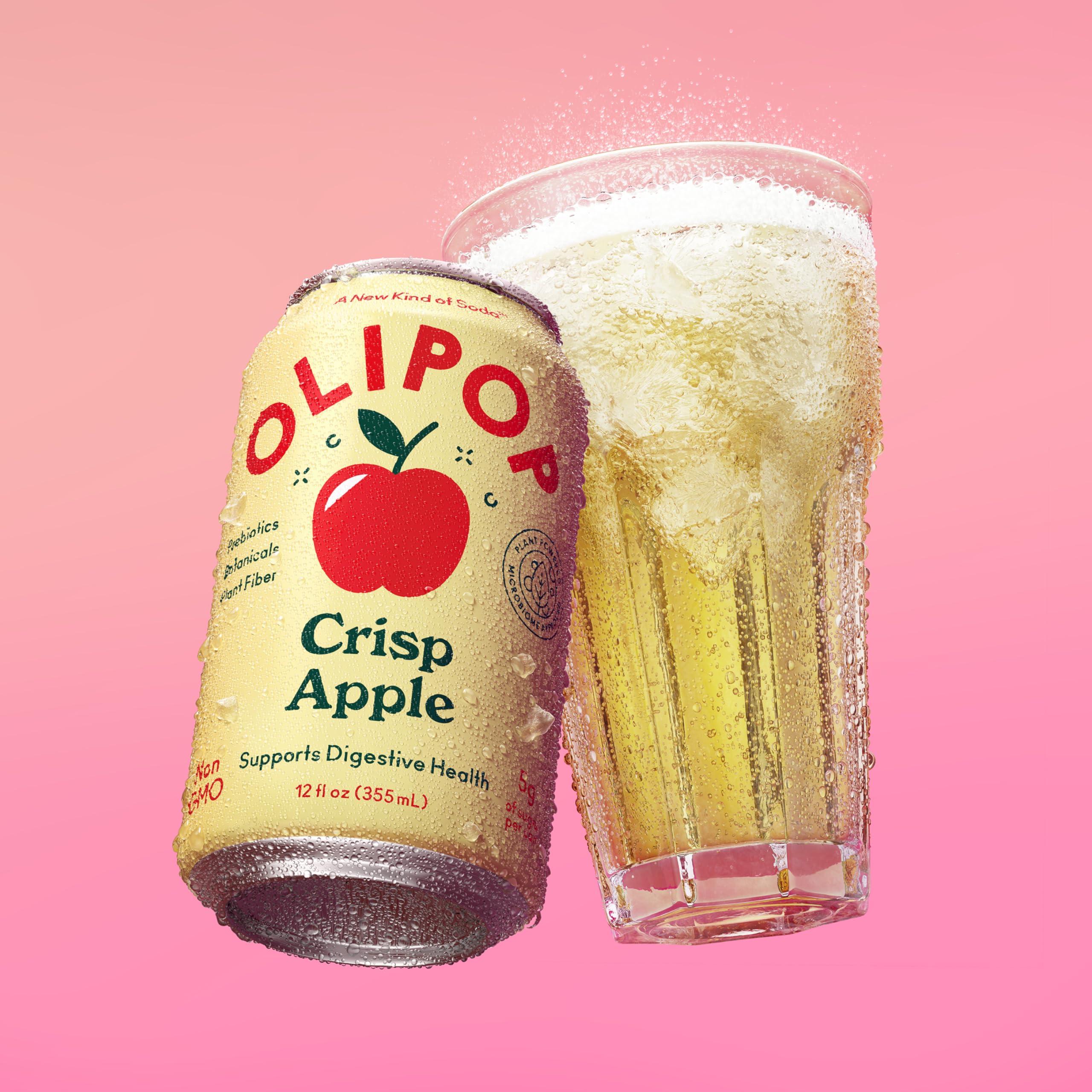 OLIPOP Prebiotic Soda Pop, Crisp Apple, A New Kind of Soda Packed with Prebiotics, Fiber, and Botanicals, Gluten Free, Vegan, GMO Free, 12oz (12-Cans) - Image 7