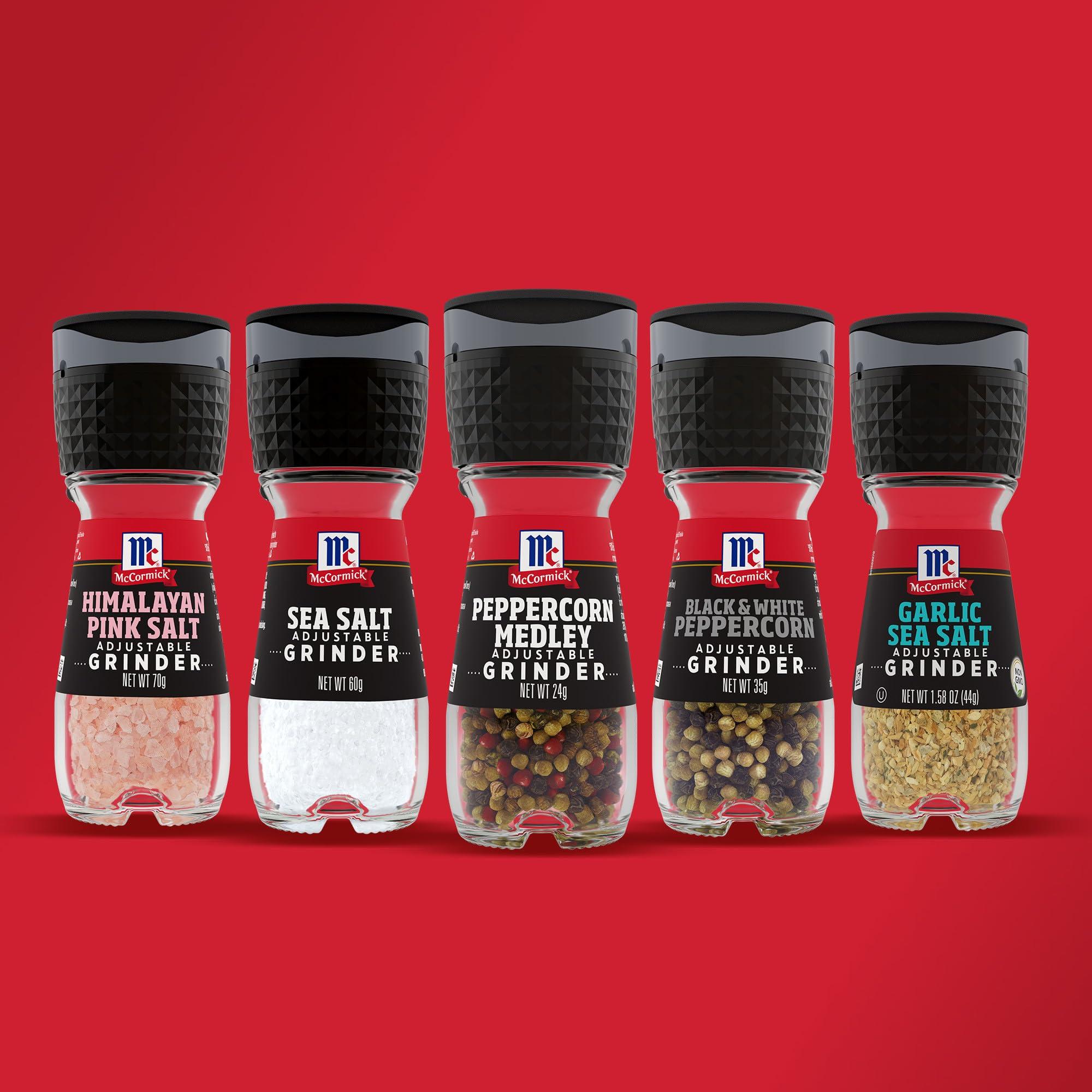 McCormick Salt & Pepper Grinder Variety Pack, Himalayan Pink Salt, Sea Salt, Black Peppercorn, and Peppercorn Medley, 6.47 oz - Image 19
