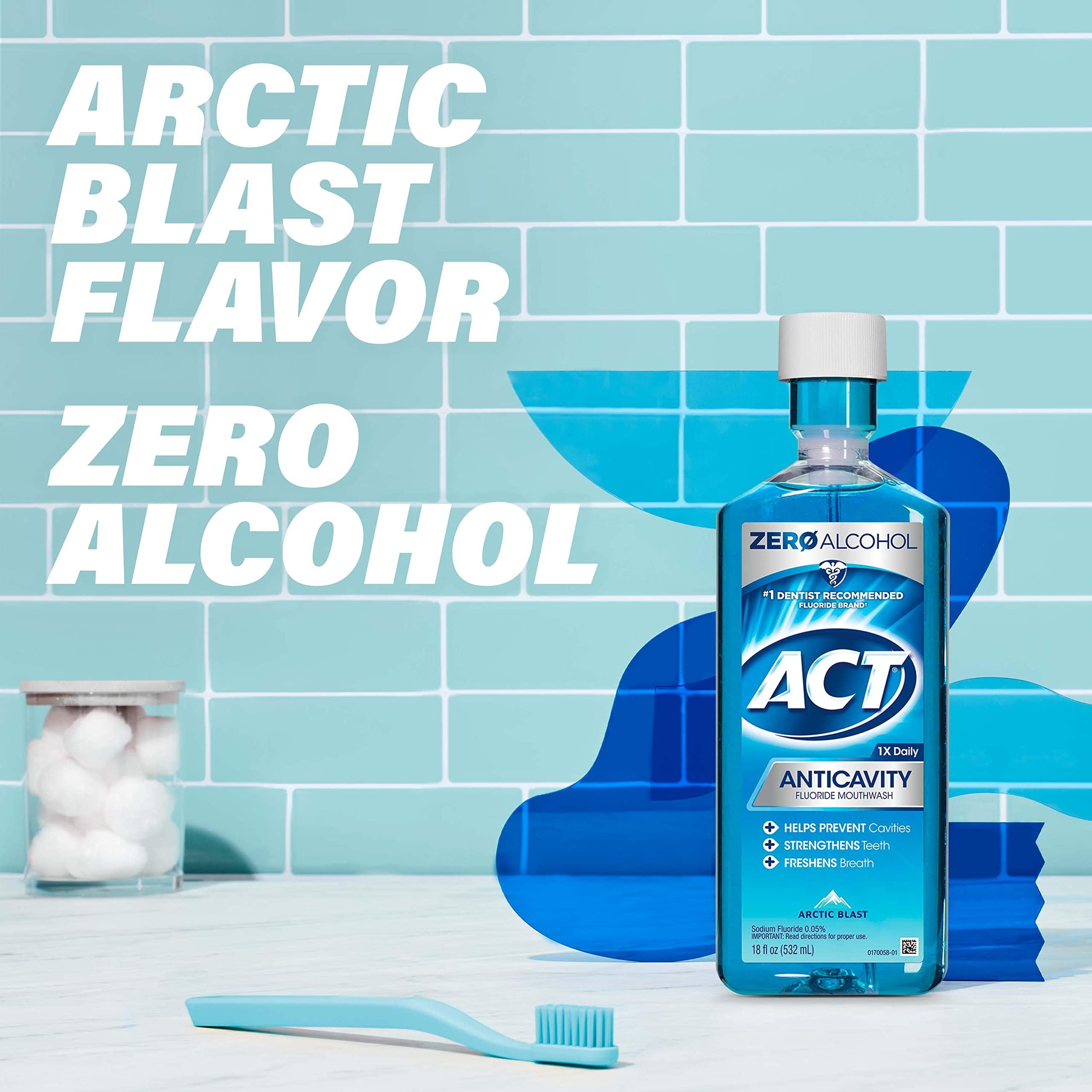 ACT Anticavity Fluoride Mouthwash With Zero Alcohol, Arctic Blast, 18 fl. oz. - Image 6