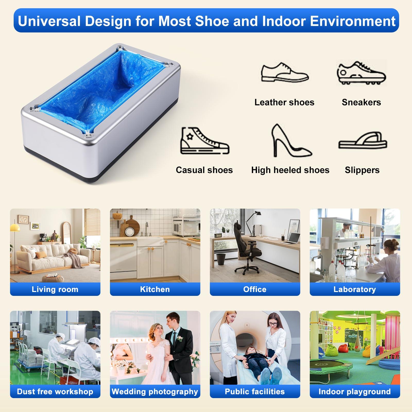 Shoe Covers Dispenser with 200pcs Shoe Cover Disposable Non Slip, User-Friendly and Reliable Shoe Cover Machine, Fits Size Up to 11 US Men, Widely Applicable in Indoor(Silver) - Image 7