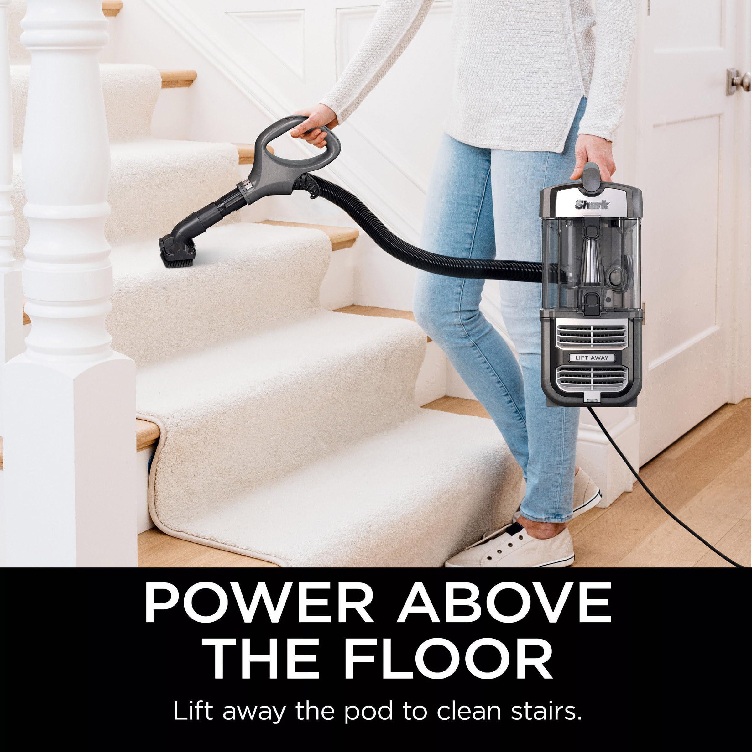 Shark UV730 Navigator Lift-Away Upright Vacuum, PowerFins HairPro Self-Cleaning Brushroll, HEPA Filter with Anti-Allergen Technology, LED Headlights, Swivel Steering, Gray (Renewed) - Image 4
