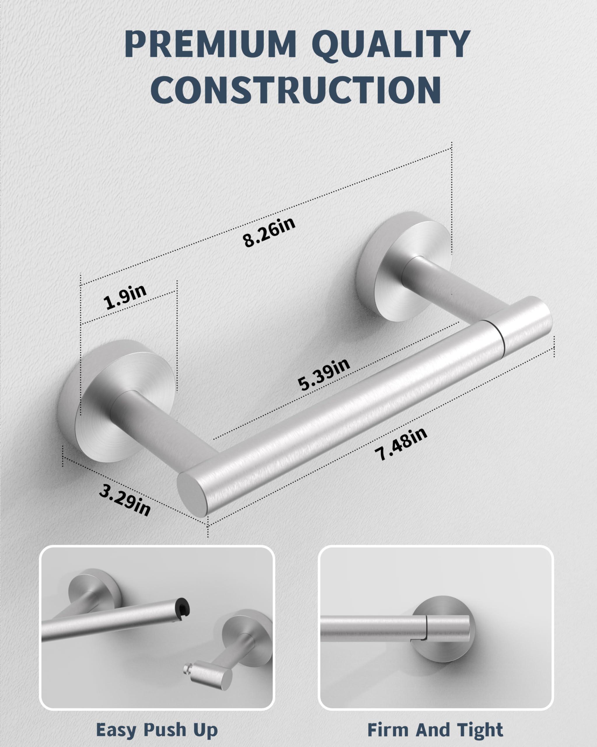 RARXTR Bathroom Toilet Paper Holder Wall Mount SUS304 Stainless Steel Double Post Pivoting Toilet Paper Roll Holder Wall Mounted for Bathroom RV Commercial Toilet Tissue Dispensers, Brushed Nickel - Image 2