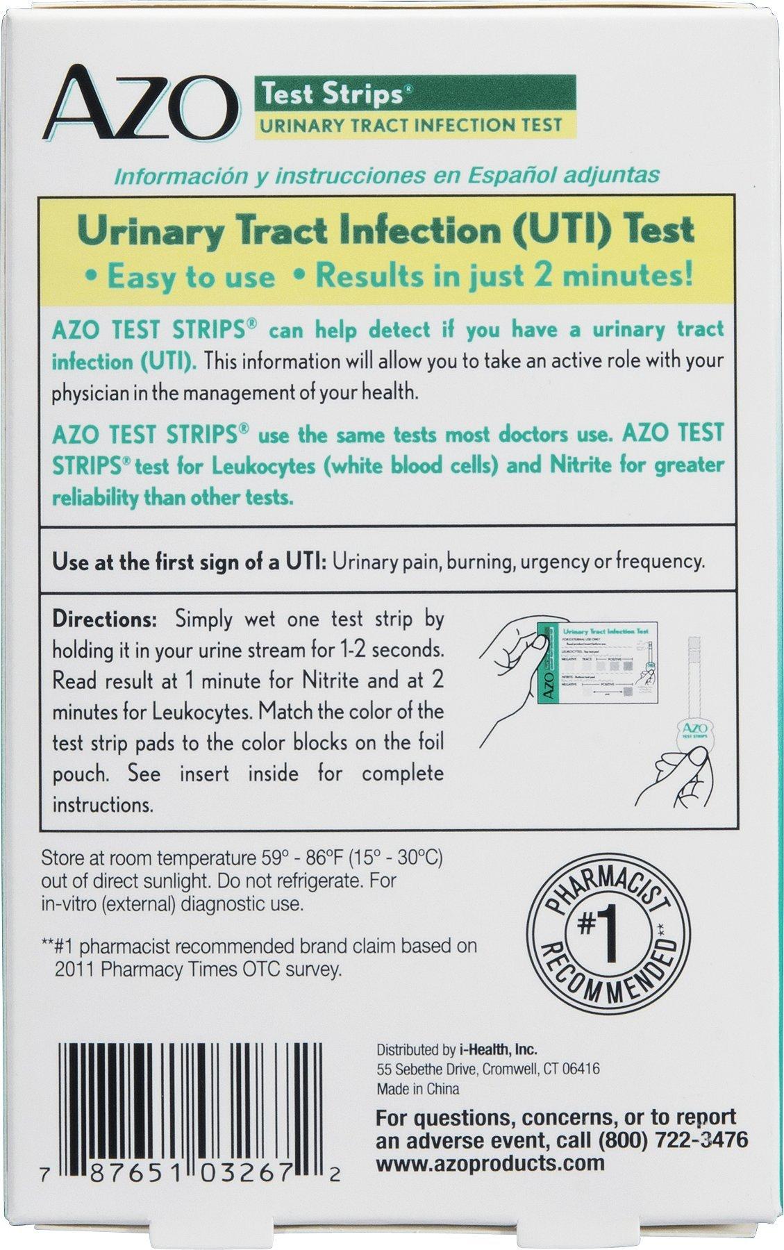 AZO Urinary Tract Infection Test Strips, 3-Count Boxes (Pack of 2) - Image 2