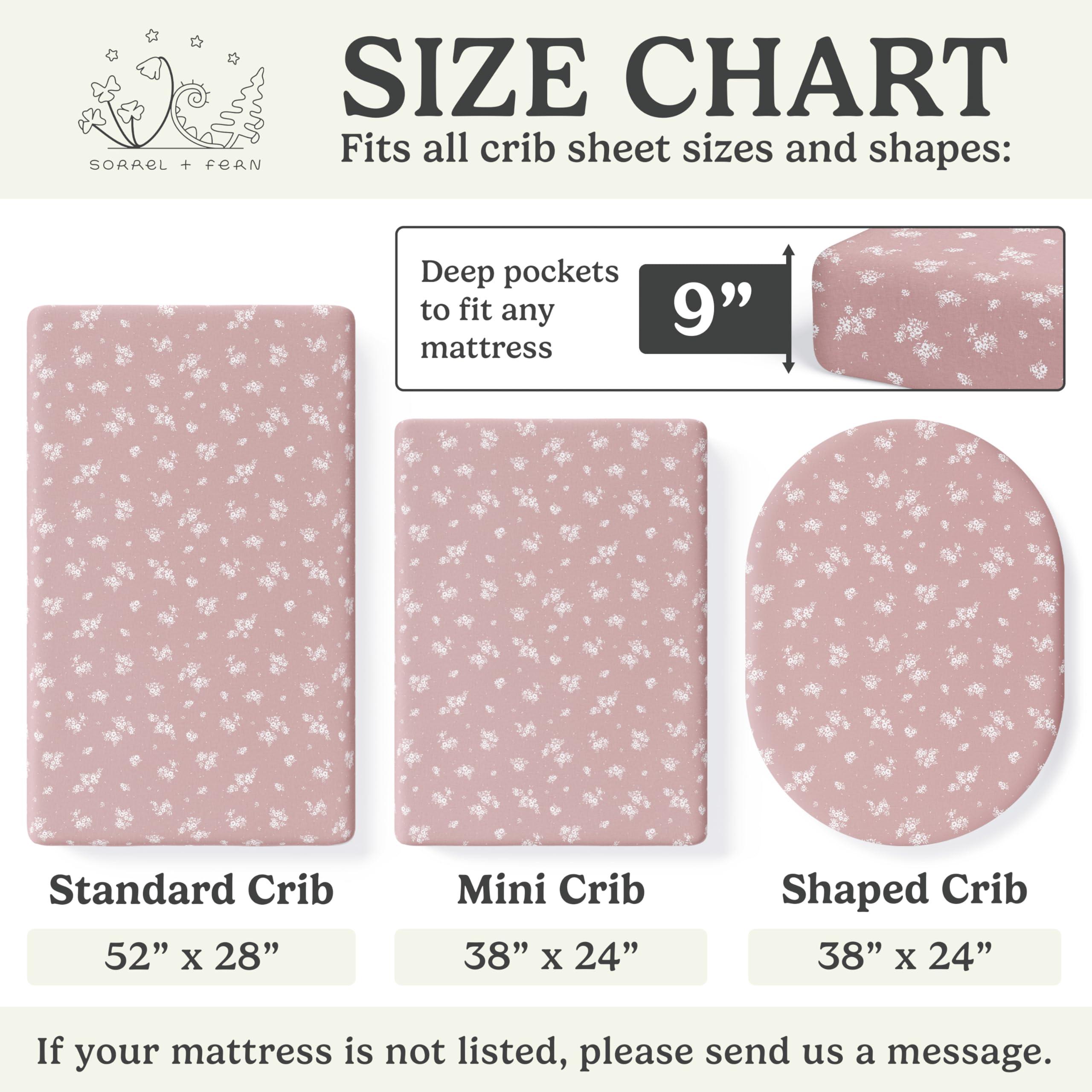 Crib Sheets Neutral - Fitted Baby Crib Sheets Bed for Girl Boy - 2 Pack Standard & Toddler Mattress (Antique Rose) - Buttery Soft Organic Cotton Blend - Image 6