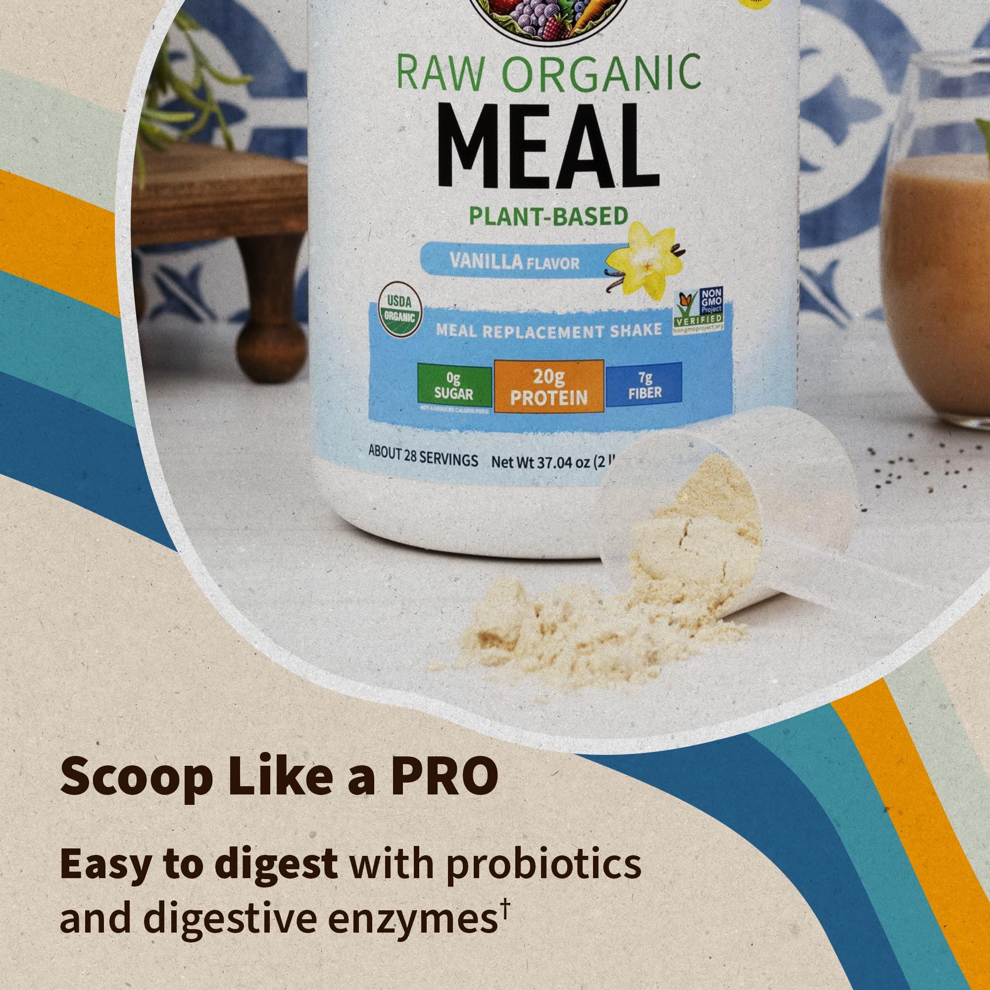 Garden of Life Meal Replacement Shakes, Vegan Raw Organic Protein Powder, Vanilla Protein Powder with Plant Based Pea Protein, Sprouts, Greens, Probiotics, Dairy Free 28 Servings - Image 4