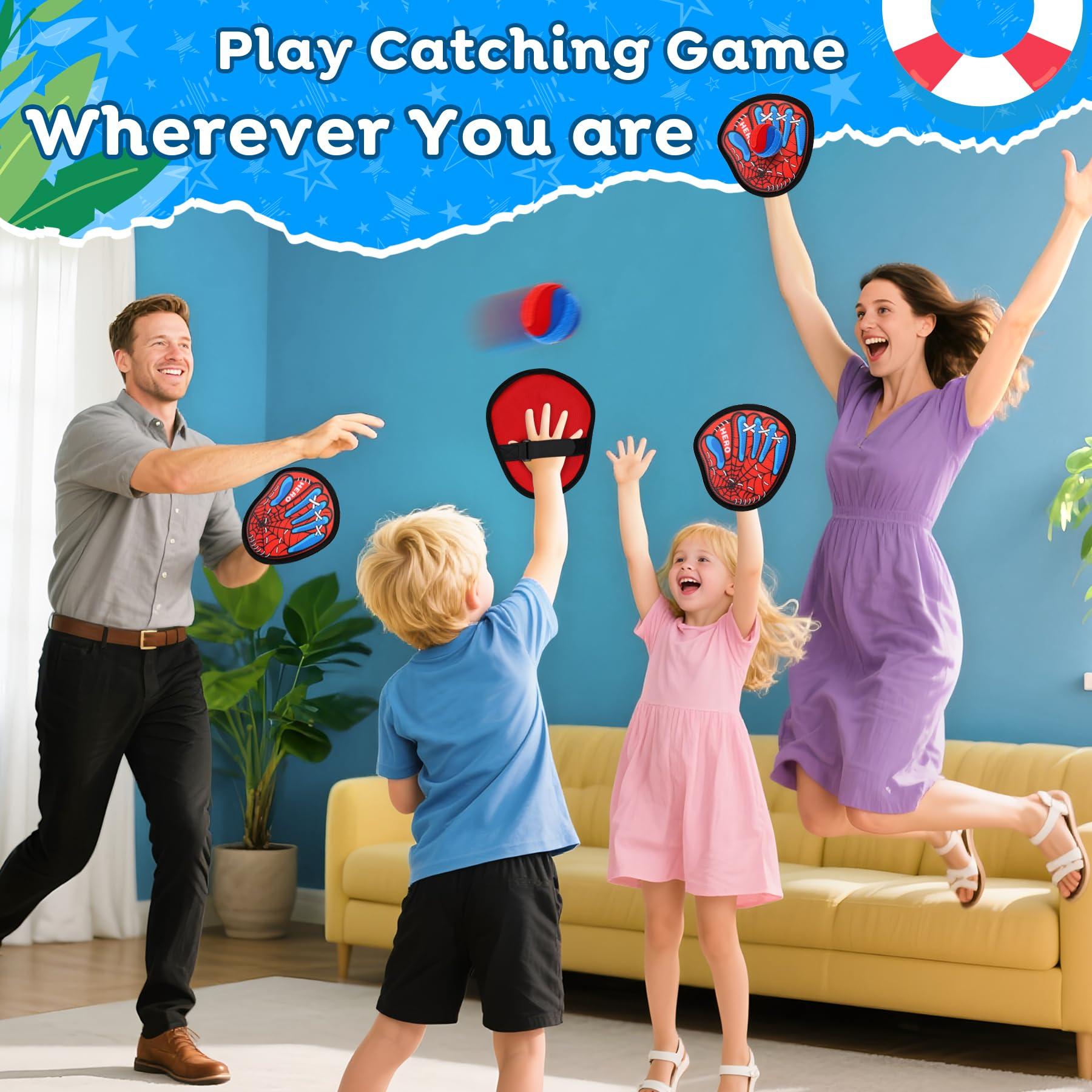 Toss and Catch Ball Game Set - Kids Outdoor Beach Pool Toys,Upgraded Sticky Balls & Toddler Baseball Training Glove,Fun Outdoor Sport Yard Game Toy,Birthday Gift for 3 4 5 6 7 8+ Year Old Boys Girls - Image 5