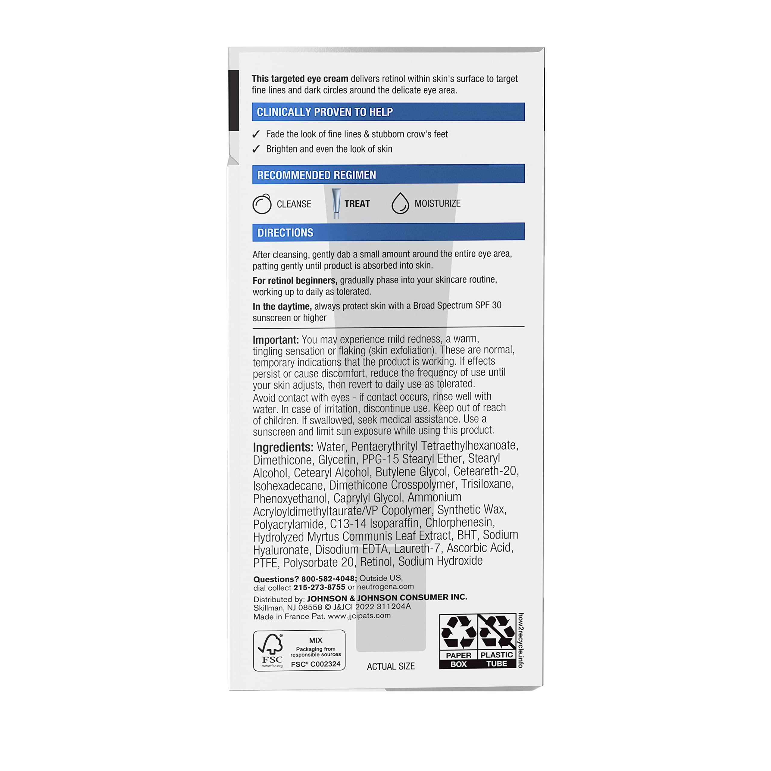 Neutrogena Rapid Wrinkle Repair Retinol Eye Cream for Dark Circles, Daily Anti-Aging Under Eye Cream with Retinol & Hyaluronic Acid to Fight Fine Lines, Wrinkles, & Dark Spots, 0.5 fl. oz - Image 9