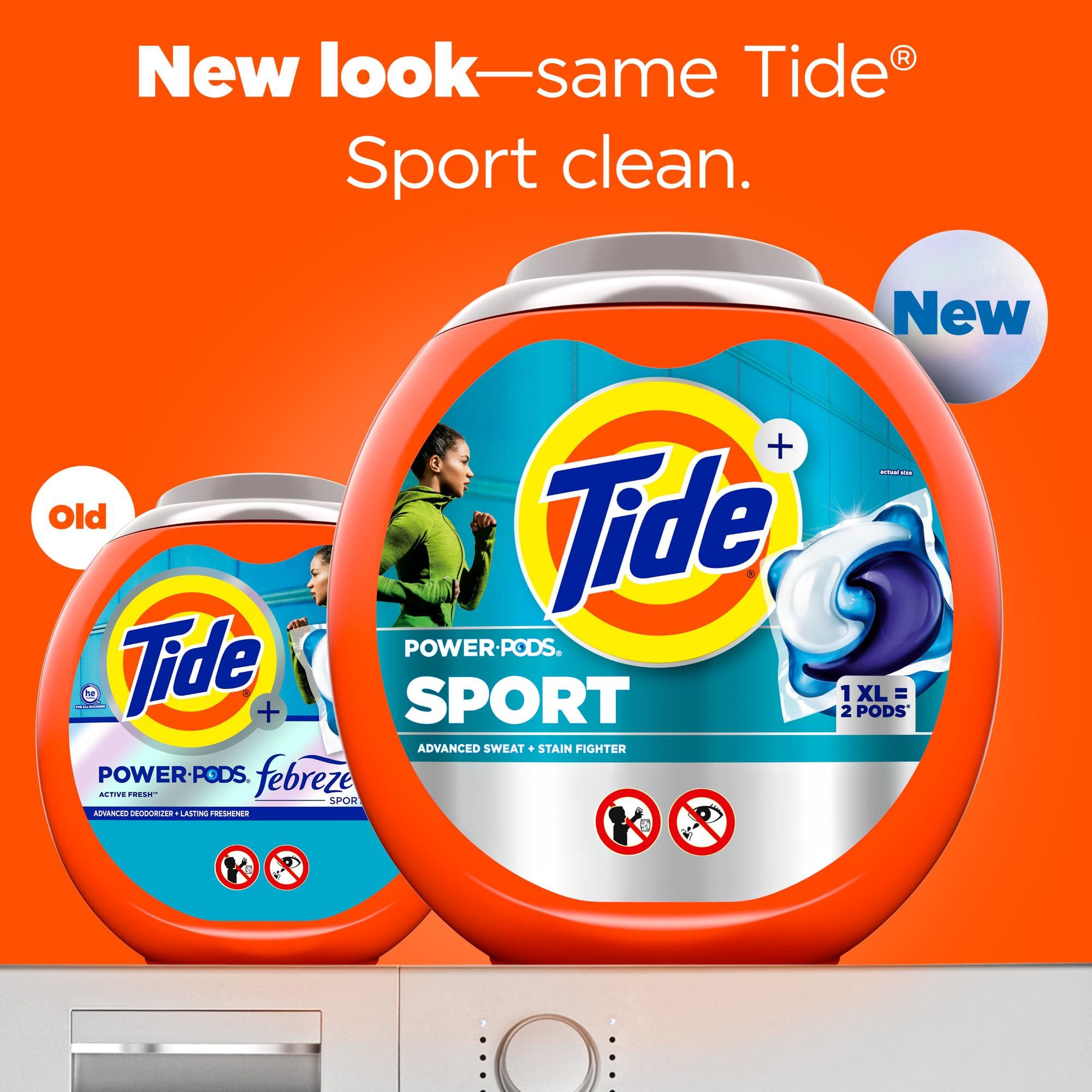 Tide Power PODS Laundry Detergent Soap Pacs with Febreze Sport, 63 Count, Laundry Pods with Febreze Freshness and Sport Odor Defense (133) - Image 2