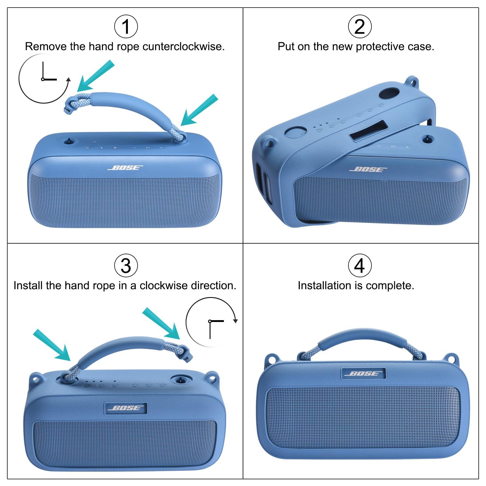Bose SoundLink Max Silicone Case Cover - Portable Speaker Case for Mountaineering, Hiking, Outdoor Travel & Carrying - Compatible with Bose Speaker - Blue - Image 3