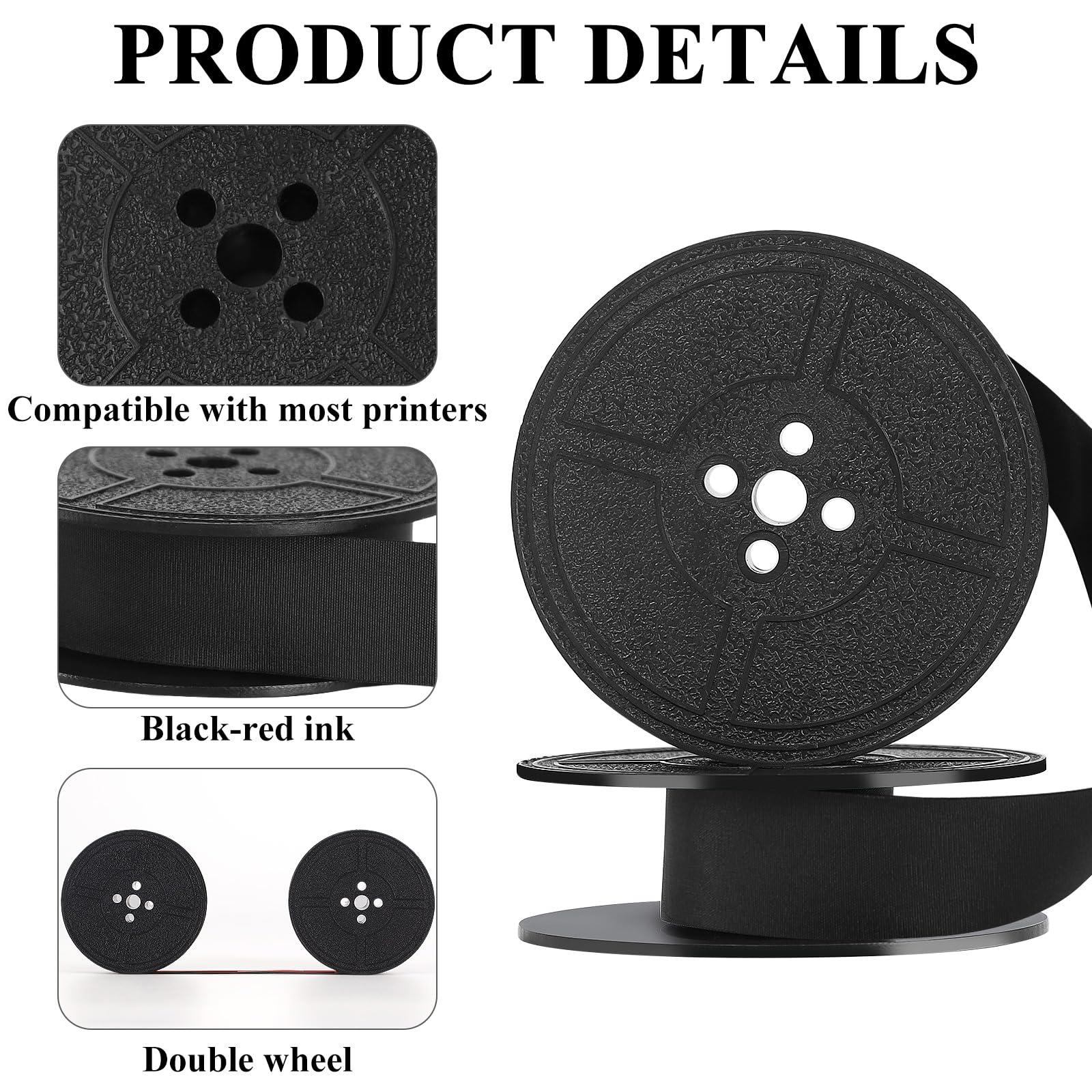 4 Pairs Universal Typewriter Ribbon, Black Twin Spool Typewriter Ink Ribbon, Twin Spool Replacement Pack for Most Typewriters Vintage Typewriters (Black) - Image 4