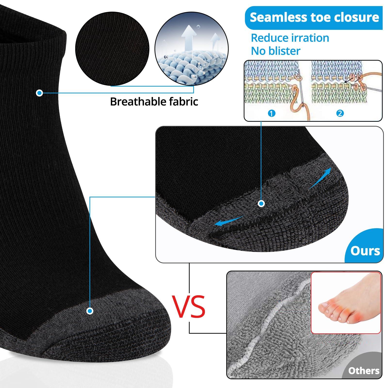 COOVAN 10 Pairs Mens Ankle Socks Men 10 Pack Low Cut Comfort Cushion Casual Socks - Image 5