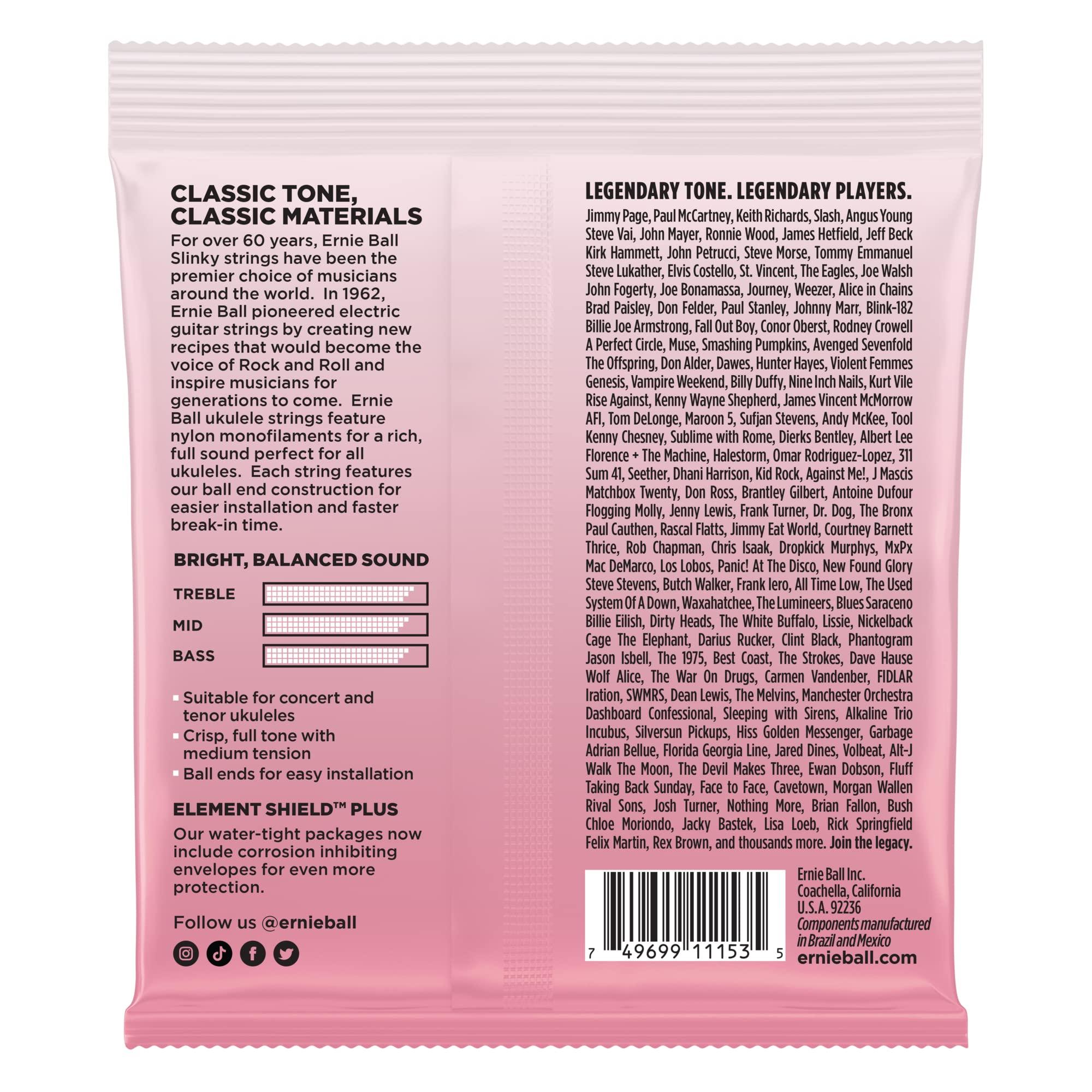 Ernie Ball Concert & Tenor Nylon Ball End Ukulele Strings Wound G, Clear (P02330) - Image 2