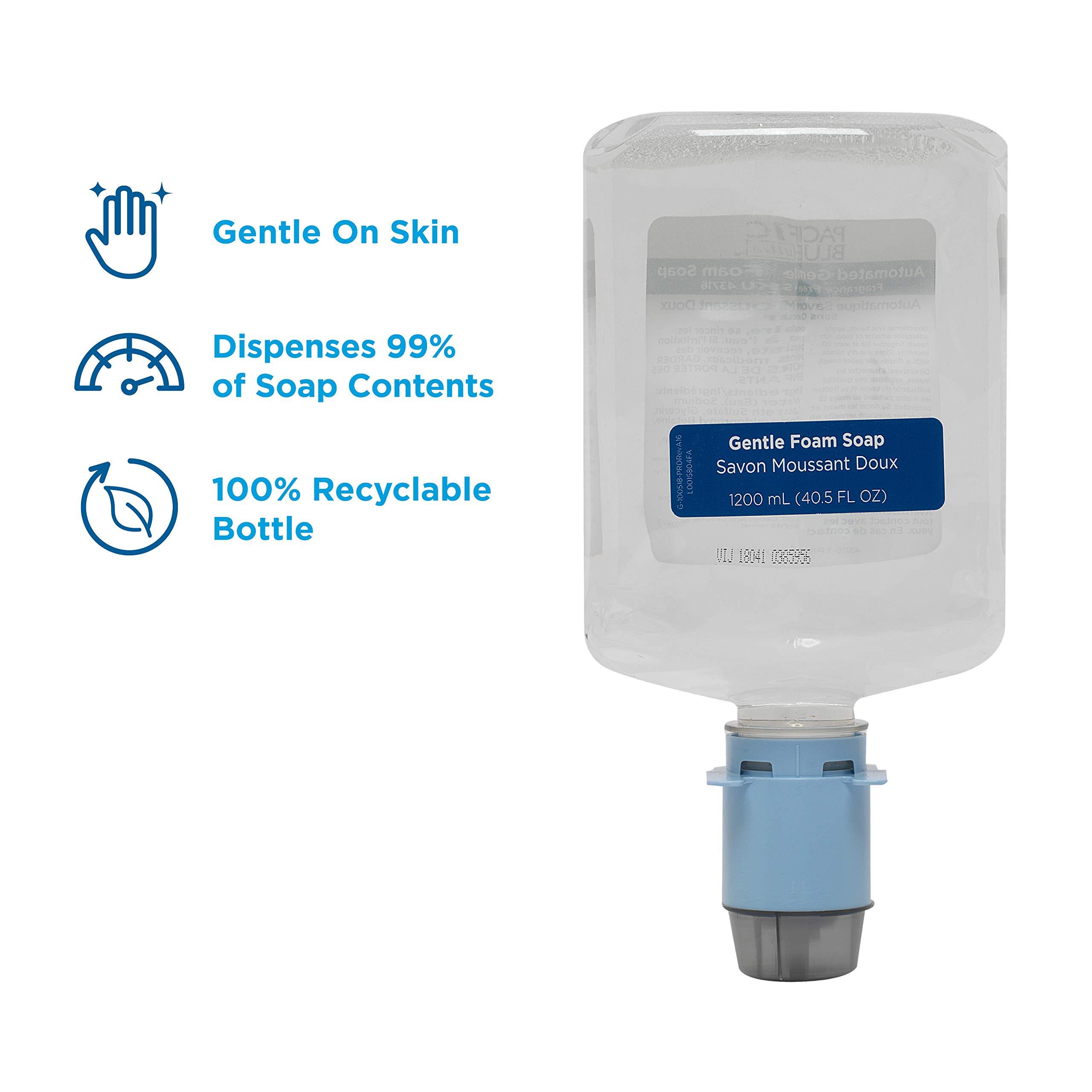 Pacific Blue Ultra Gentle Foam Hand Soap Refill (43716), Compatible Only With Pacific Blue Ultra Automated Touchless Dispenser, Dye and Fragrance Free, 40.5 FL OZ Per Refill, 3 Refills Per Case - Image 2