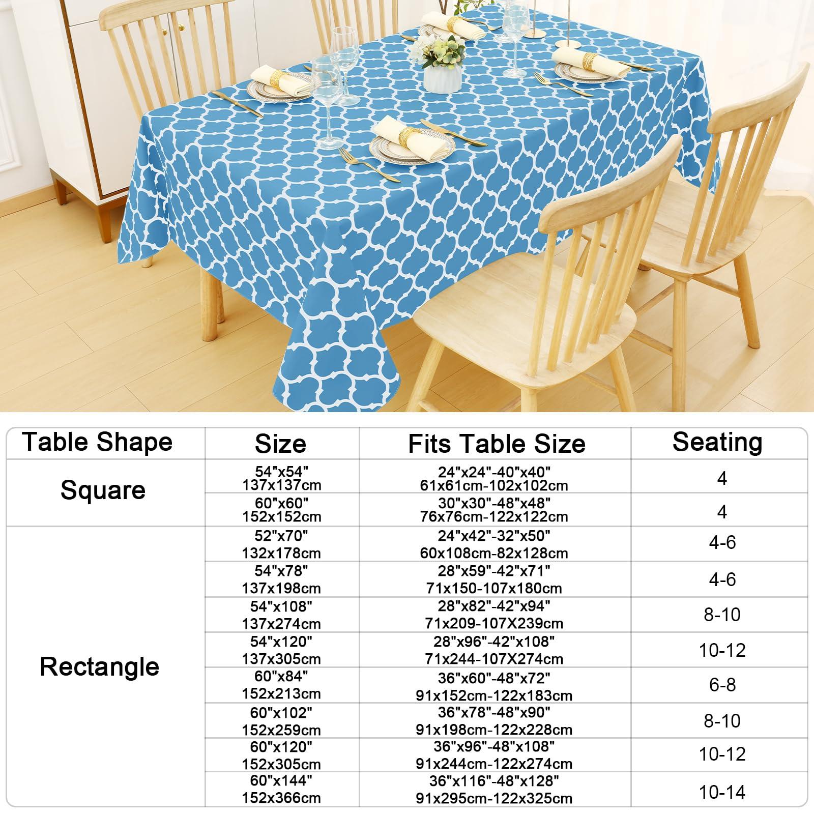 Smiry Rectangle Table Cloth, Waterproof Vinyl Tablecloth with Flannel Backing for Tables, Wipeable Spillproof Plastic Tablecloths for Dining, Camping, Indoor and Outdoor (52"x70", Light Blue) - Image 7