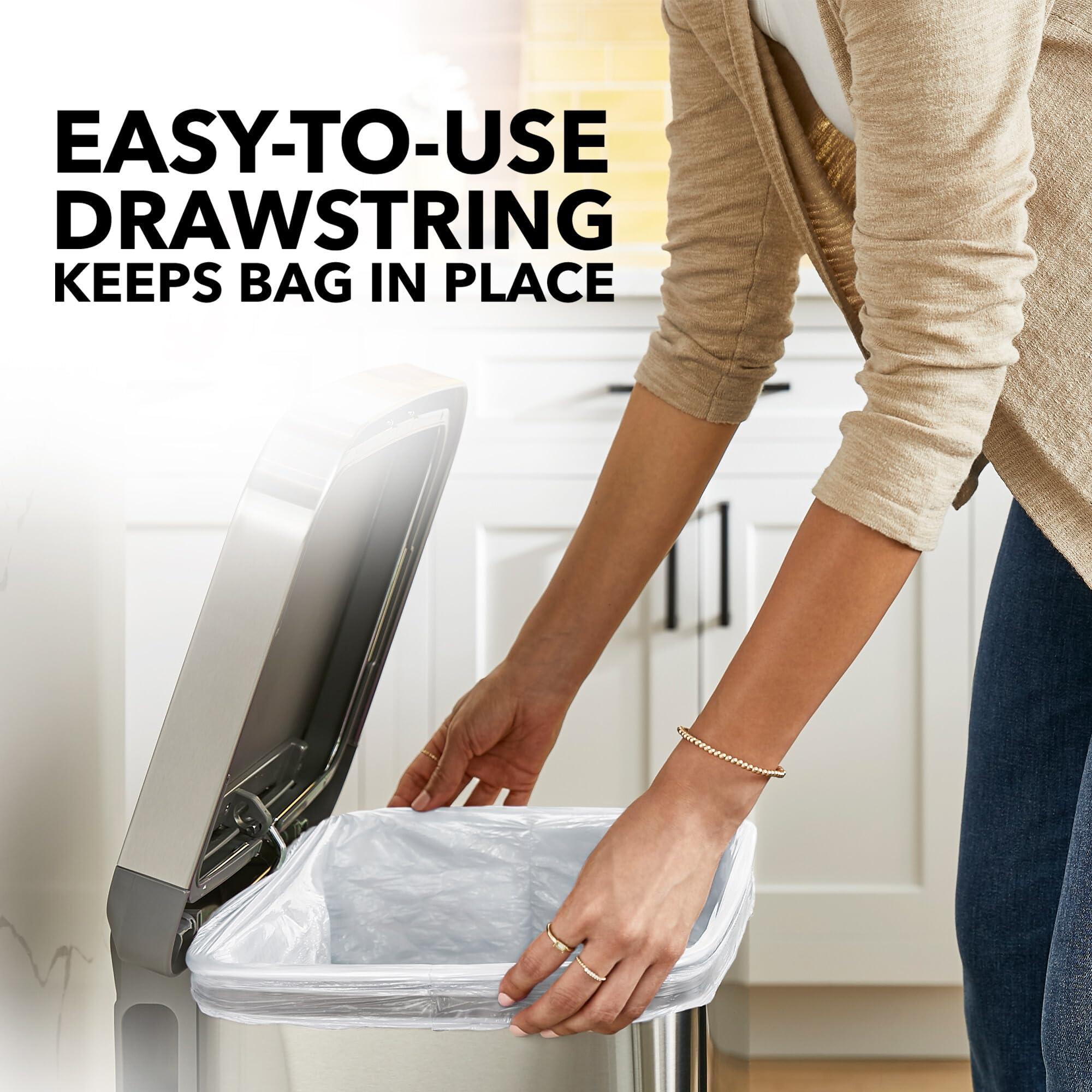 Glad Tall Kitchen Drawstring Trash Bags - Odorshield 13 Gallon White Trash Bag, Febreze Fresh Clean, 110 Count - Image 4