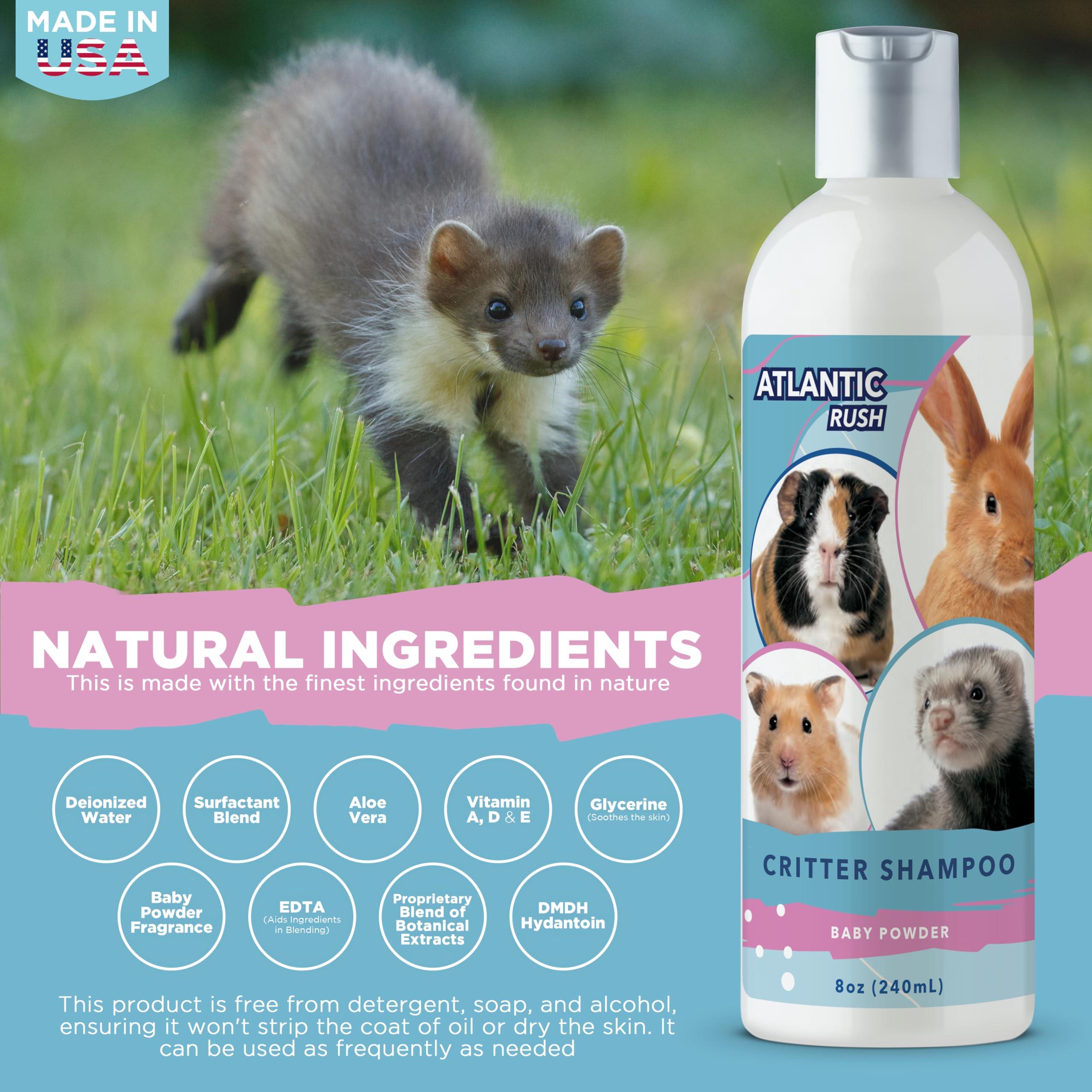 Critter Shampoo for Small Pets - 8oz Small Animal Baby Powder Scented Shampoo - Pet Shampoo for Small Critters Including Ferrets, Guinea Pigs, Rabbits, Hedgehogs, Hamsters & Sugar Gliders - Image 7