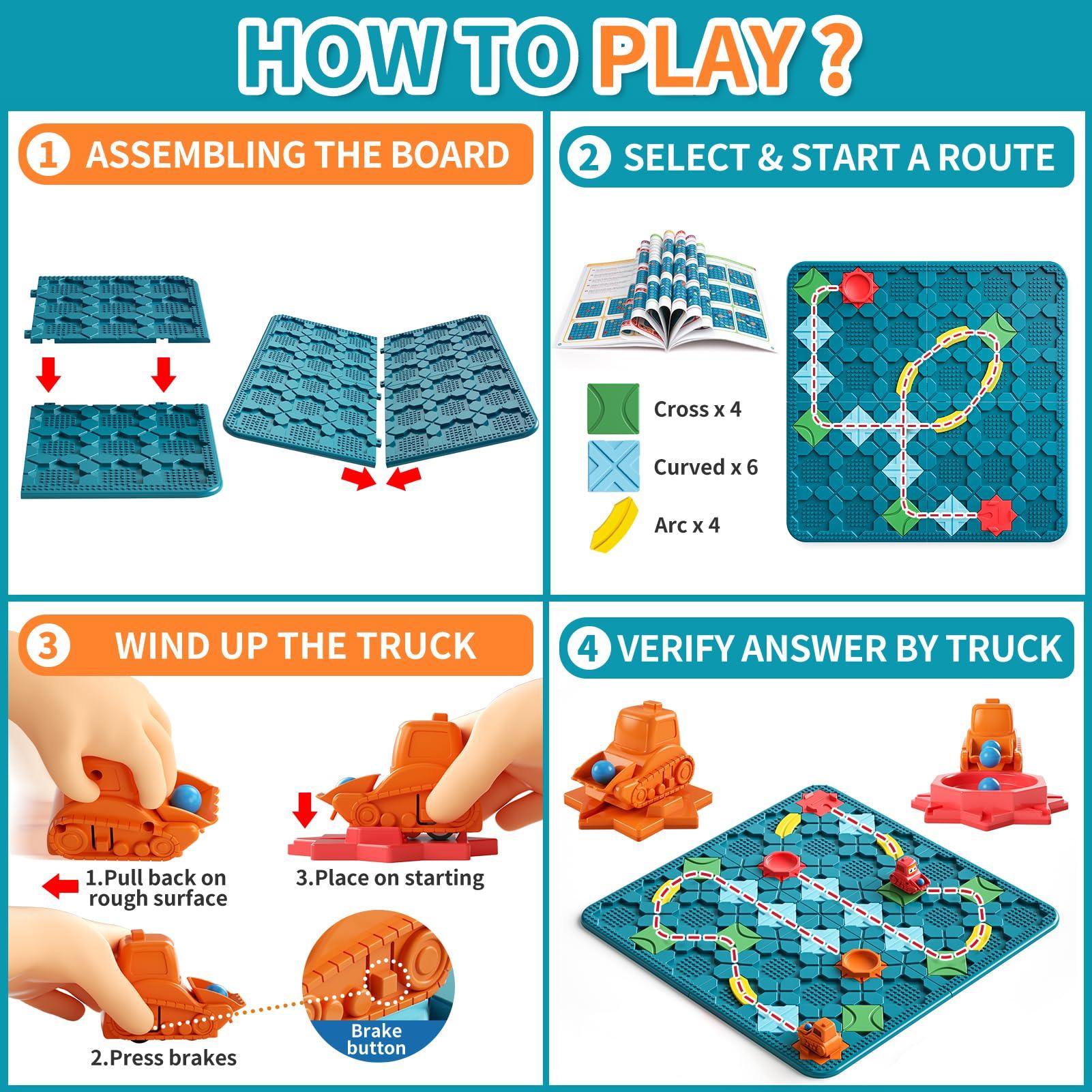 Kids Toys STEM Board Games - Large Size Logical Road Builder Educational Brain Teasers Puzzles Toys, Preschool Learning Montessori Big Board Maze Birthday Gifts Kids Boys Girls Age 4-8 Year Old - Image 3
