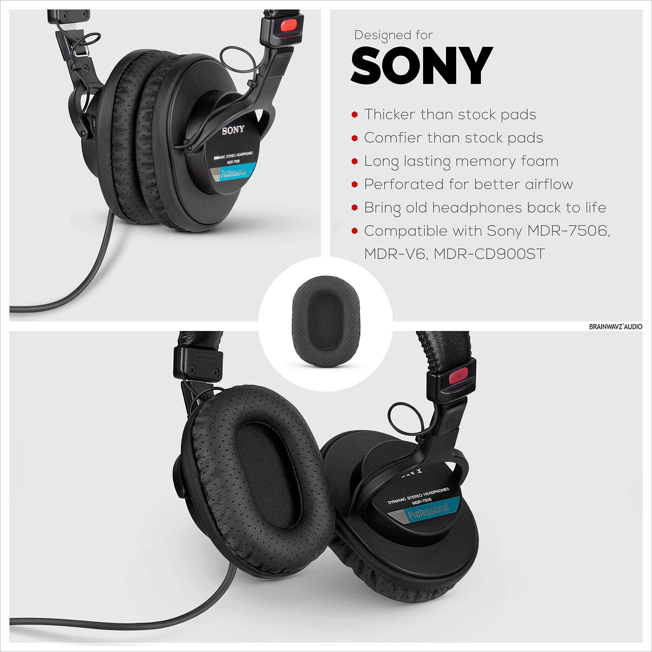 Brainwavz Perforated Replacement Earpads for Sony MDR 7506, V6 & CD900ST with Memory Foam Ear Pad & Suitable for Other On Ear Headphones (Black) - Image 3