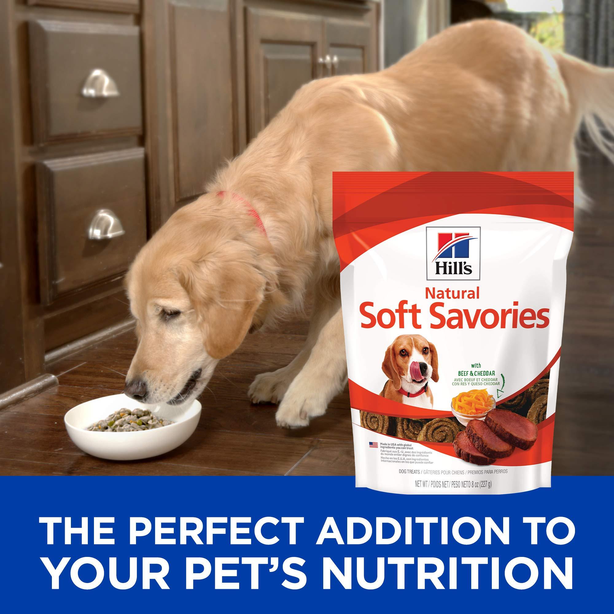 Hill's Natural Soft Savories, All Life Stages, Great Taste, Dog Treats, Beef & Cheddar, 8 oz Bag - Image 4