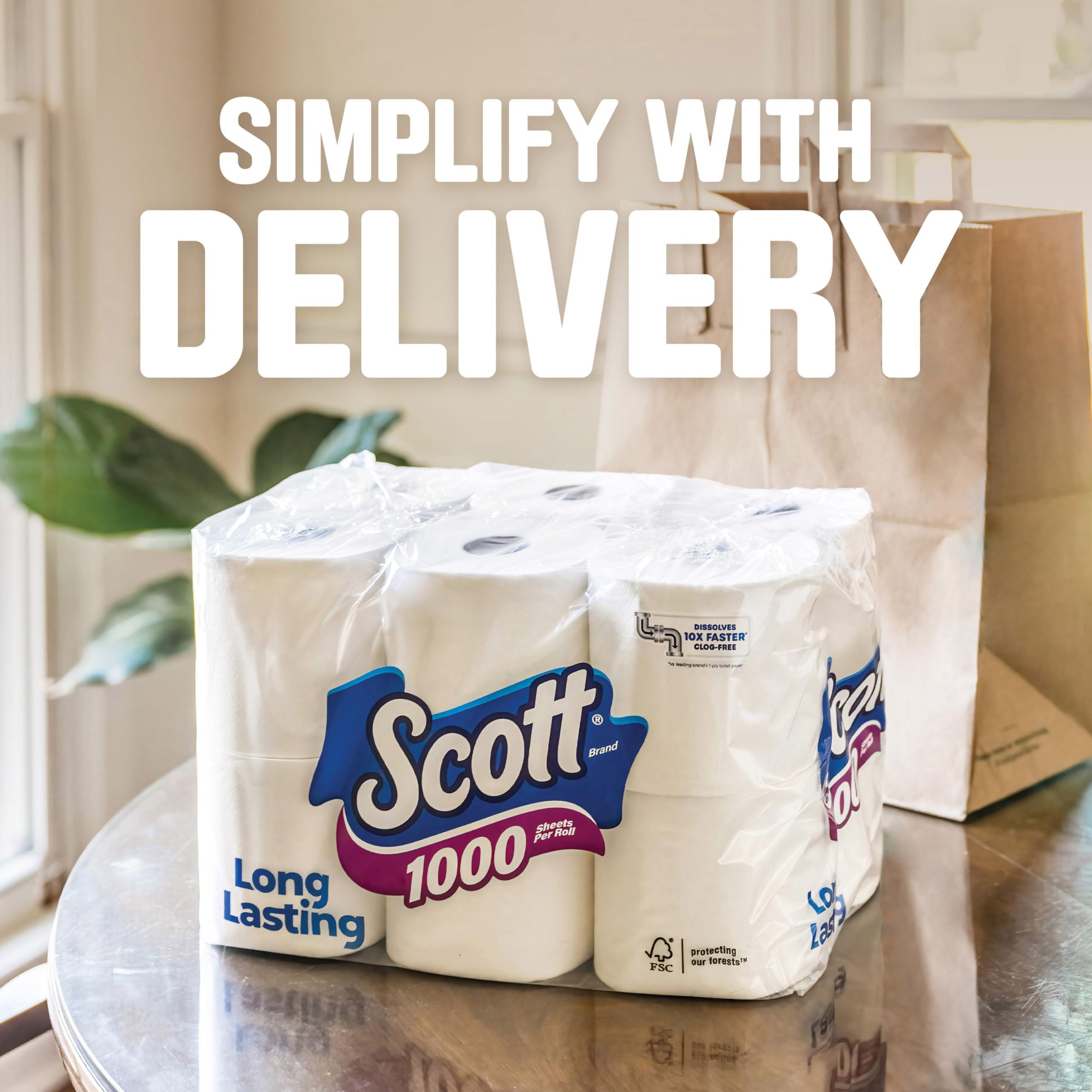 Scott 1000 Toilet Paper, 32 Rolls, Septic-Safe, 1-Ply Toilet Tissue - Image 7