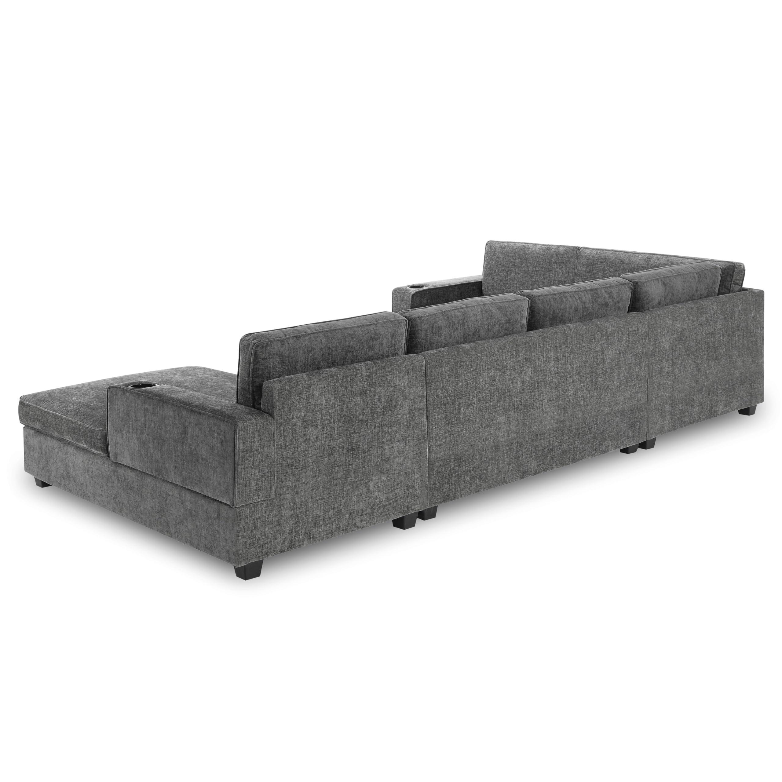 Merax 119" U Shaped Sectional Sofa, 6 Seat Chenille Corner Couch Set with Oversized Chaise Lounge, Comfy with Cup Holders for Living Room, Apartment, Gray - Image 7